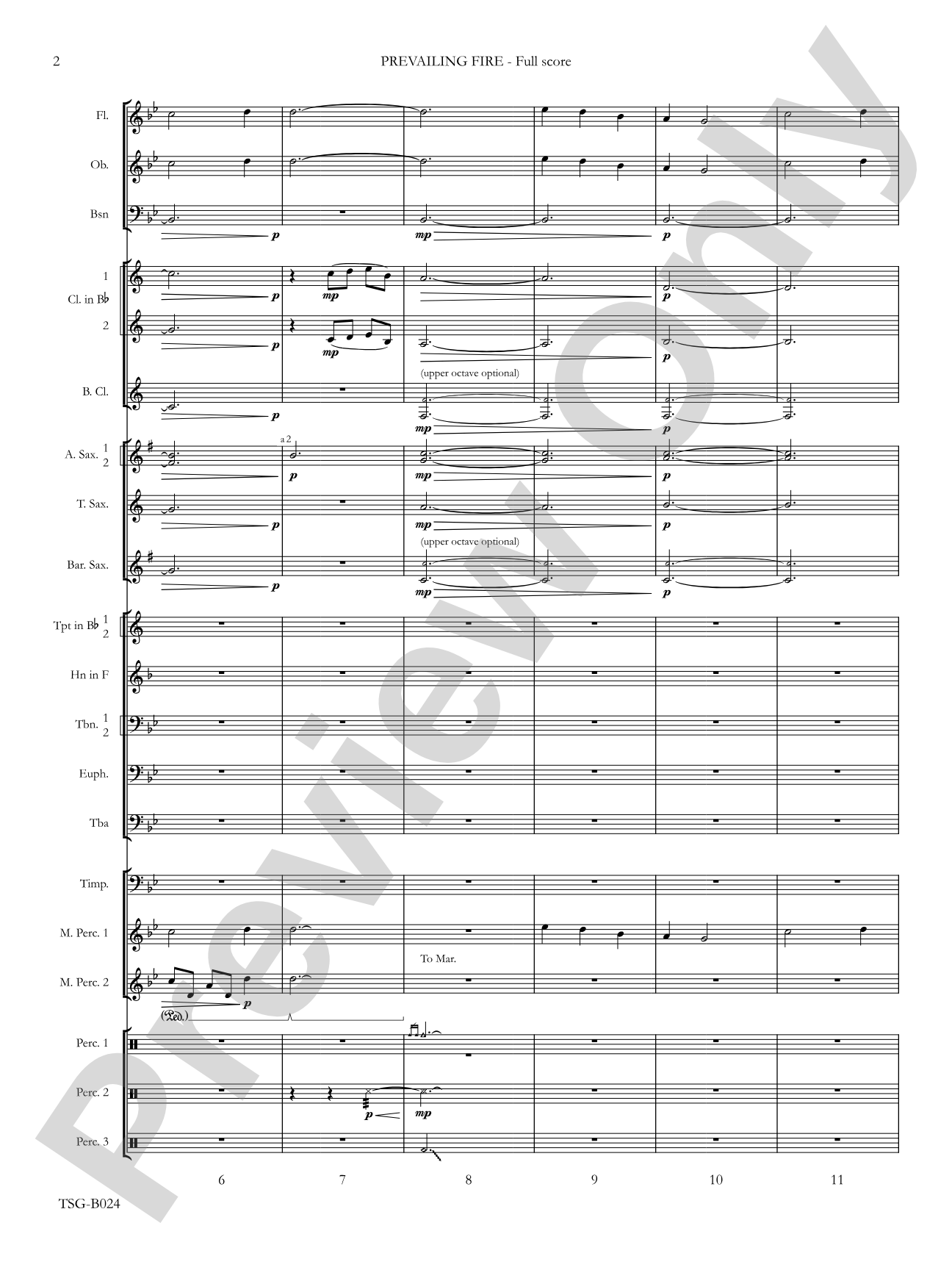 Prevailing Fire: Concert Band Conductor Score & Parts