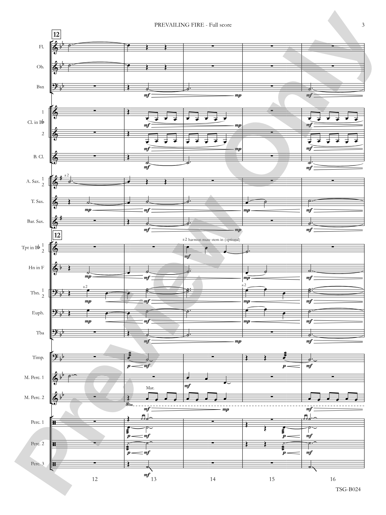 Prevailing Fire: Concert Band Conductor Score & Parts