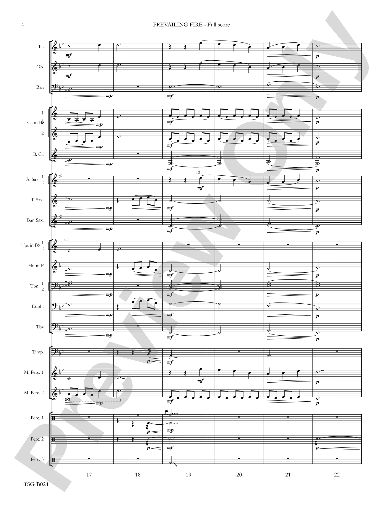Prevailing Fire: Concert Band Conductor Score & Parts