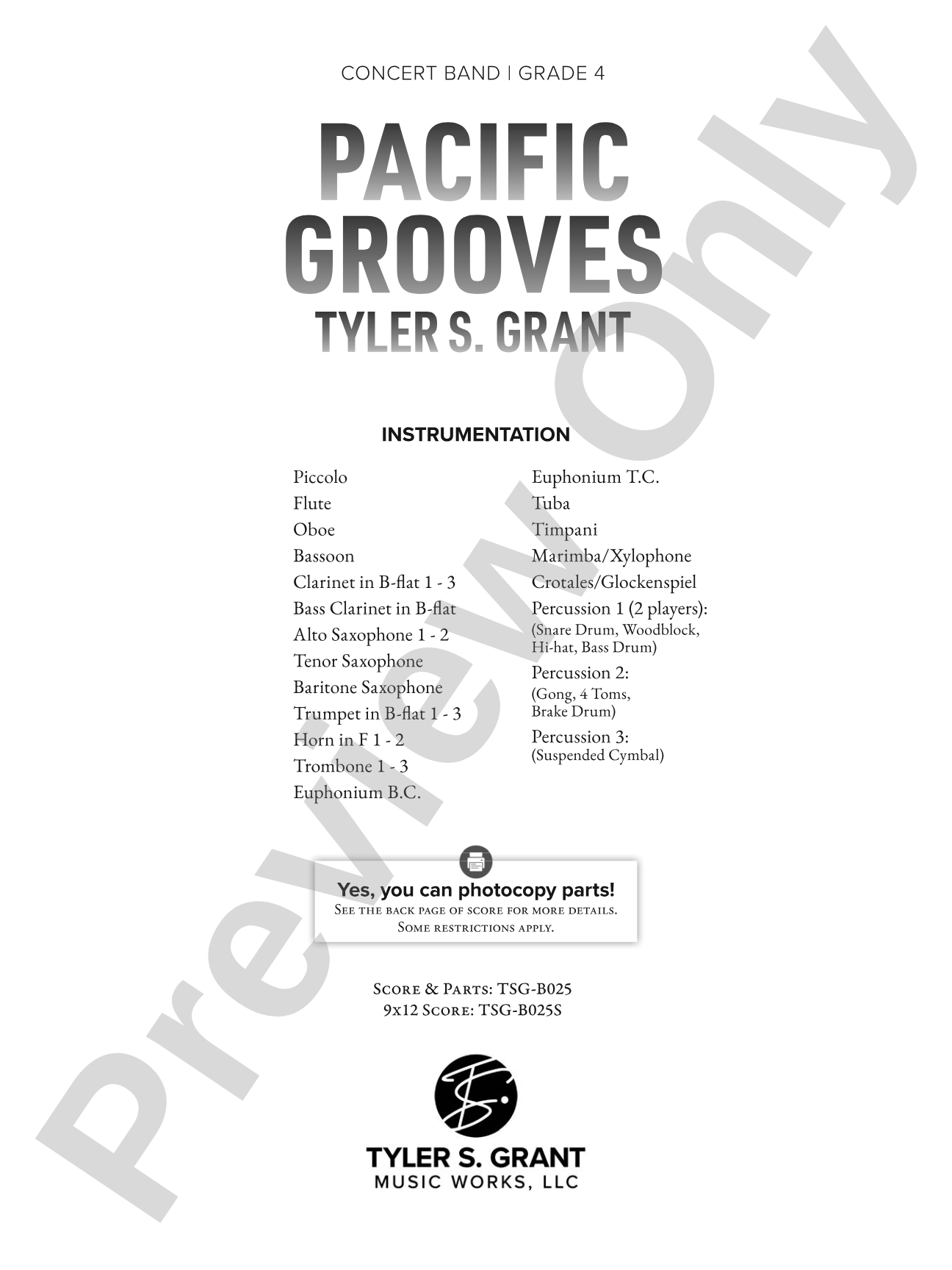 Pacific Grooves: Concert Band Conductor Score & Parts