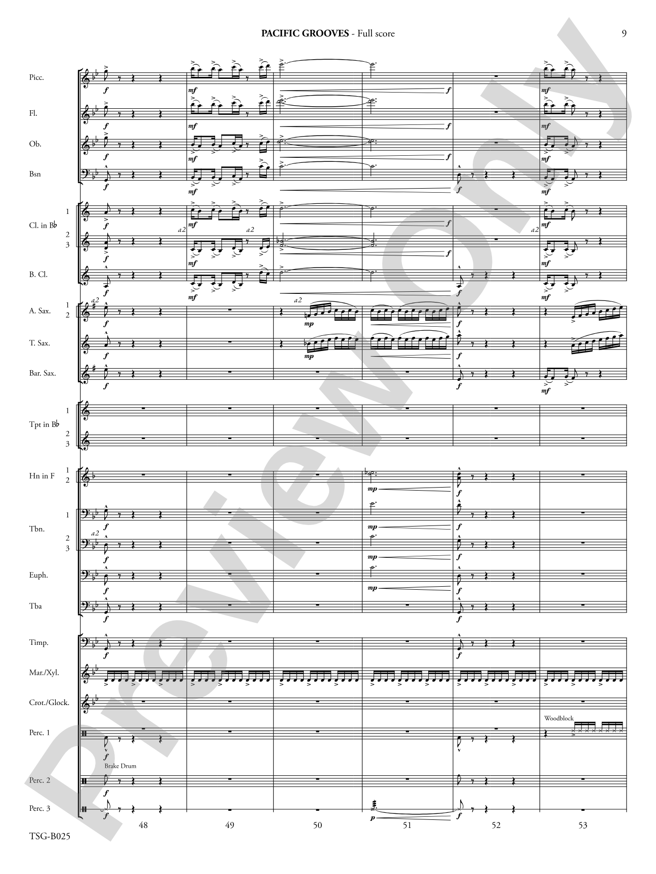 Pacific Grooves: Concert Band Conductor Score & Parts