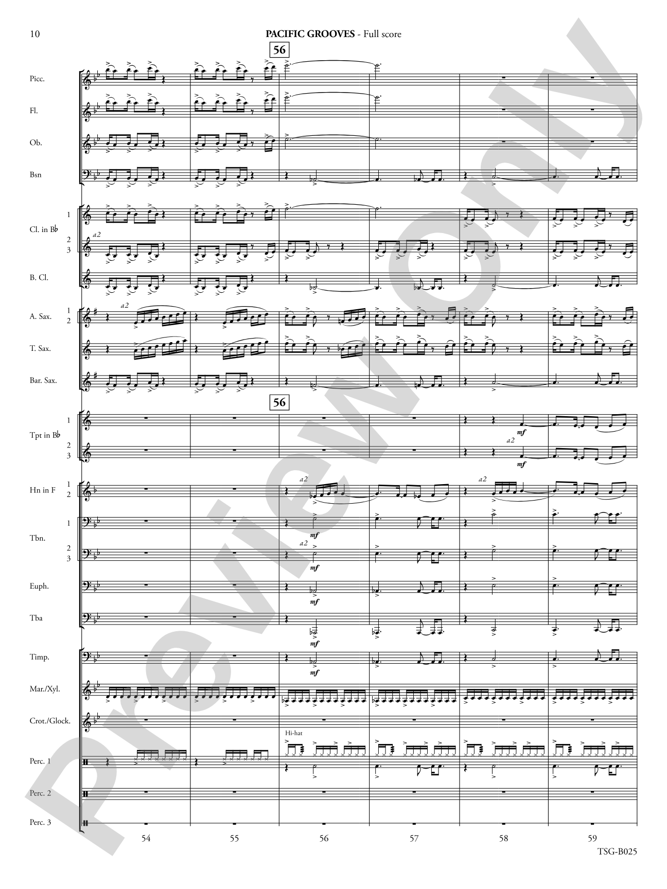 Pacific Grooves: Concert Band Conductor Score & Parts