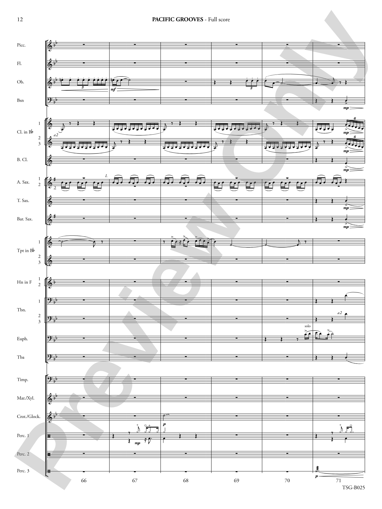 Pacific Grooves: Concert Band Conductor Score & Parts