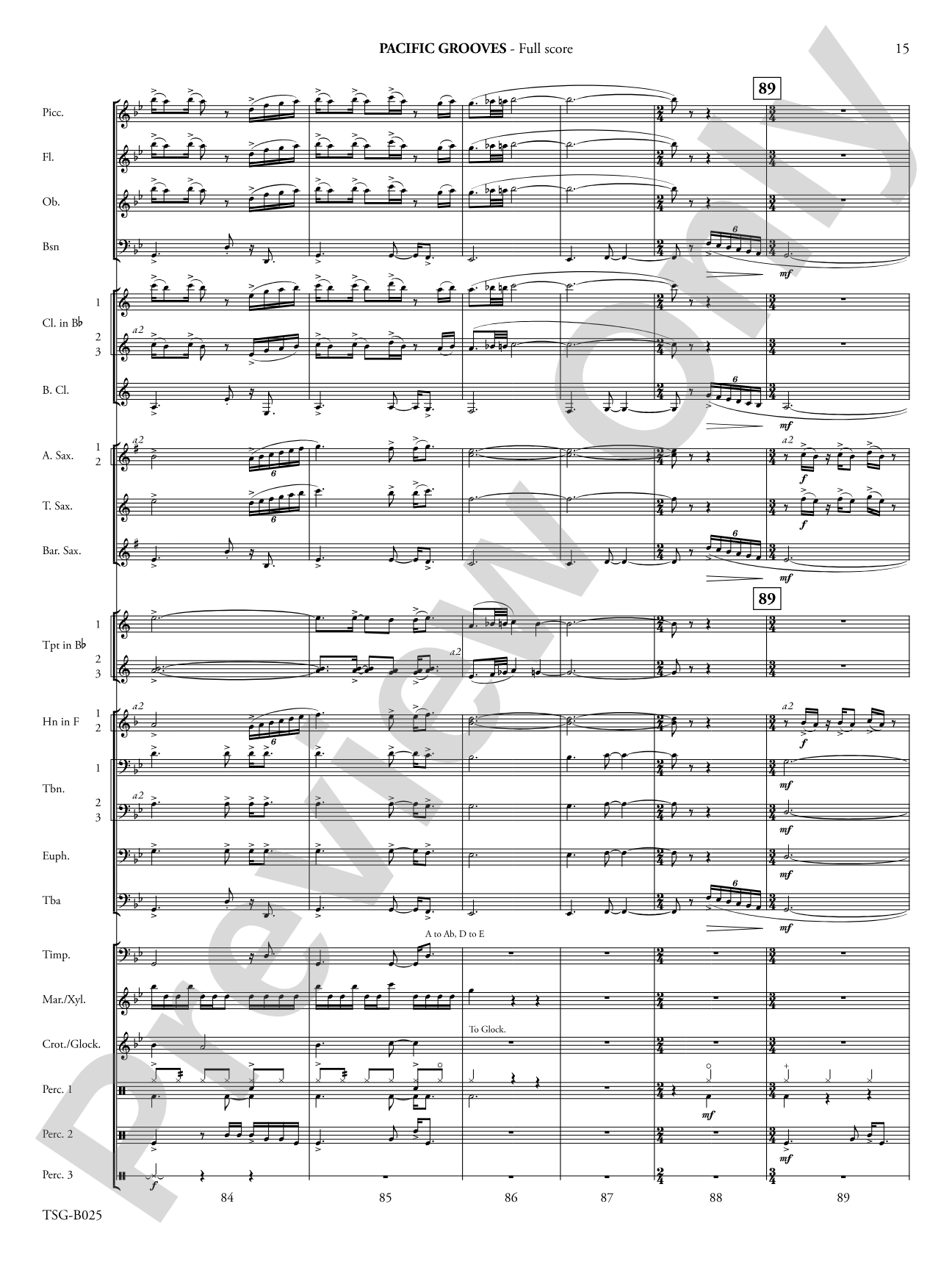 Pacific Grooves: Concert Band Conductor Score & Parts