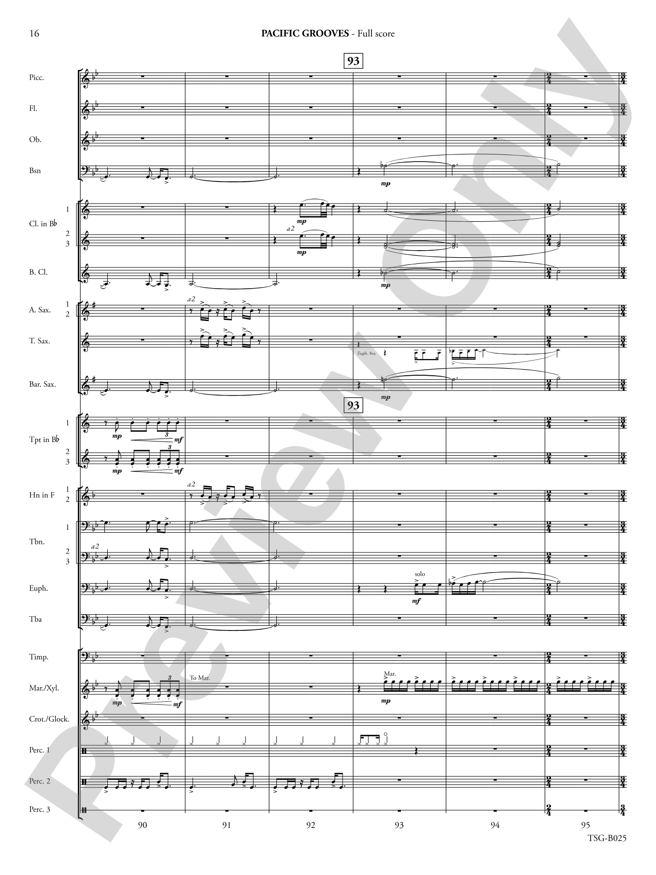 Pacific Grooves: Concert Band Conductor Score & Parts