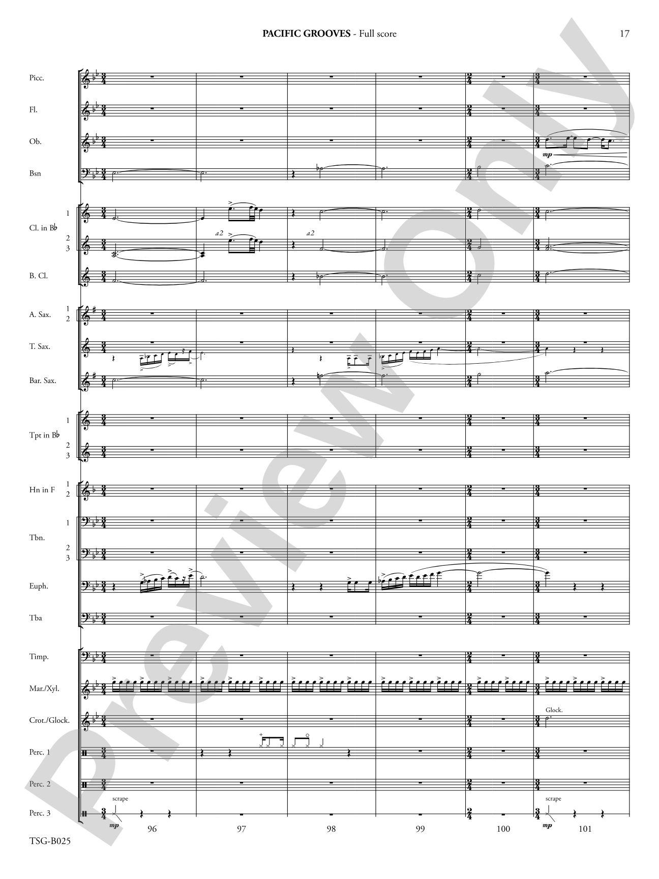 Pacific Grooves: Concert Band Conductor Score & Parts