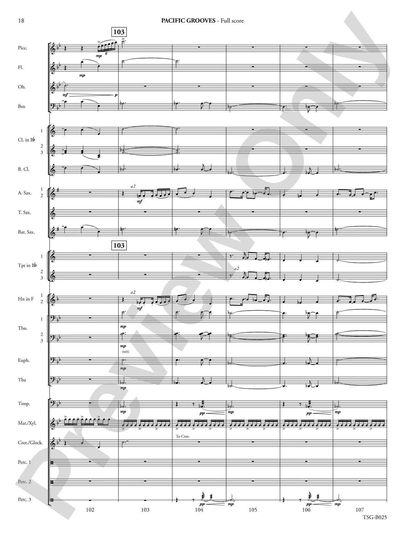 Pacific Grooves: Concert Band Conductor Score & Parts