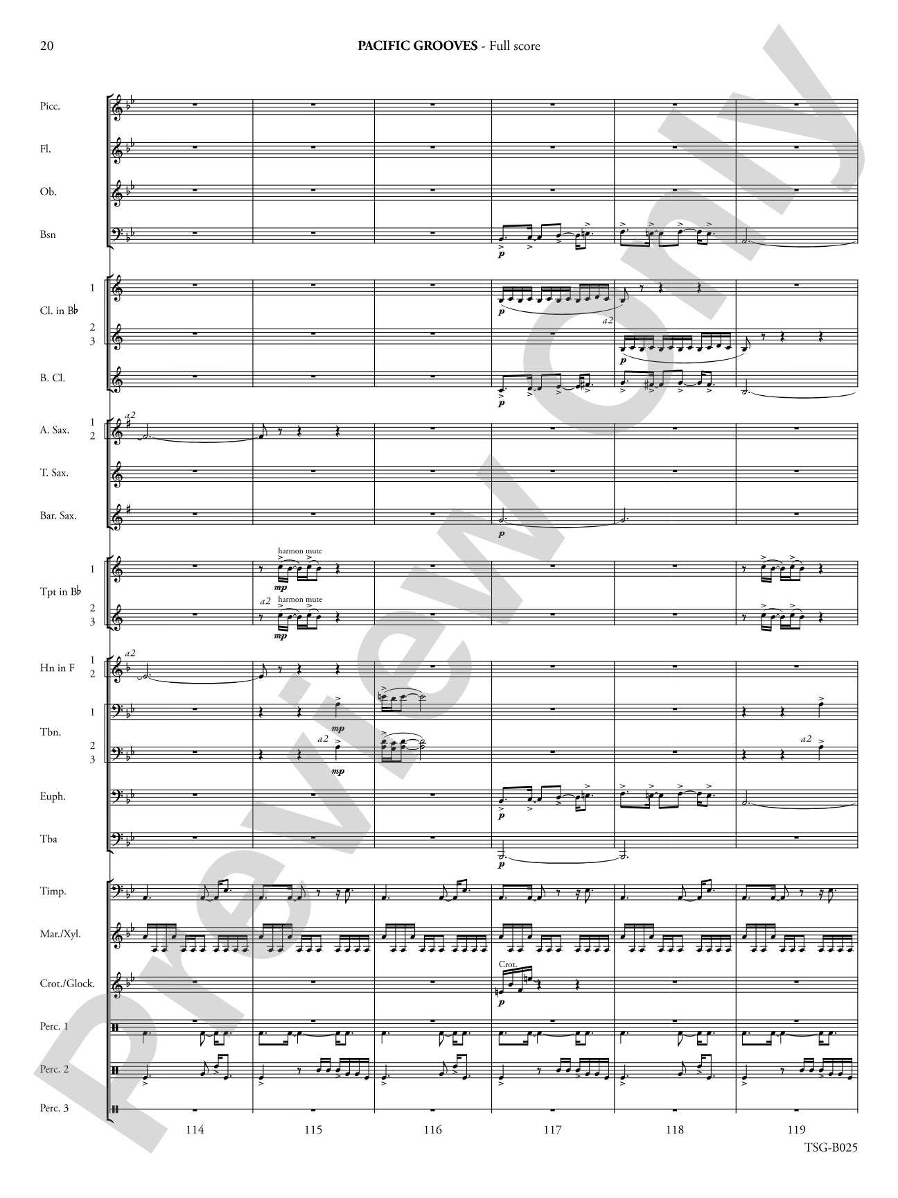Pacific Grooves: Concert Band Conductor Score & Parts