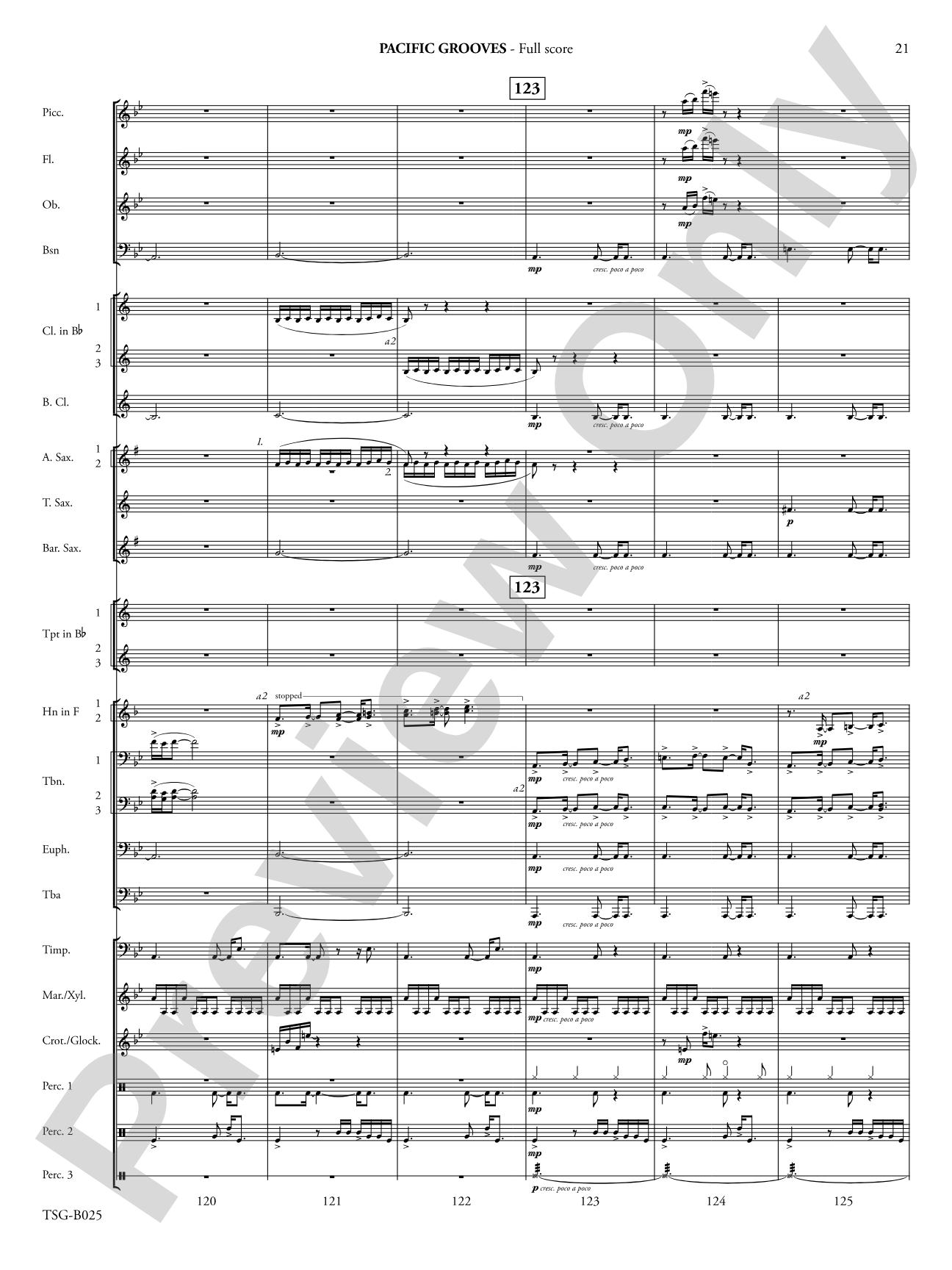 Pacific Grooves: Concert Band Conductor Score & Parts