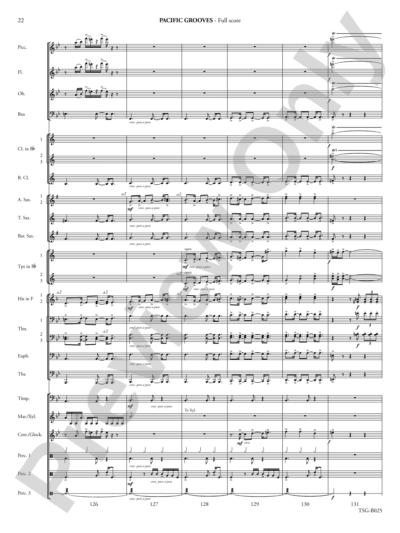 Pacific Grooves: Concert Band Conductor Score & Parts