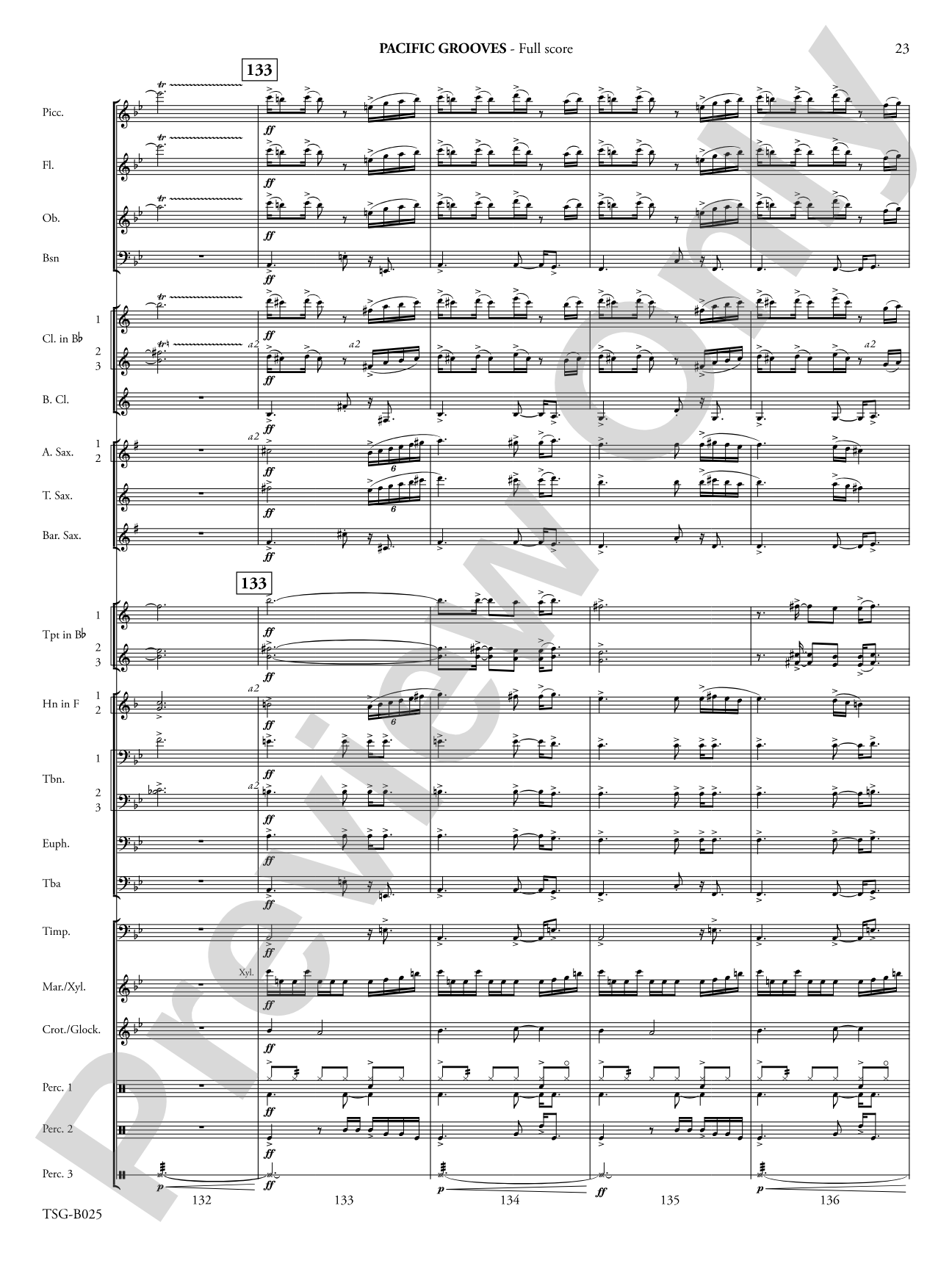 Pacific Grooves: Concert Band Conductor Score & Parts