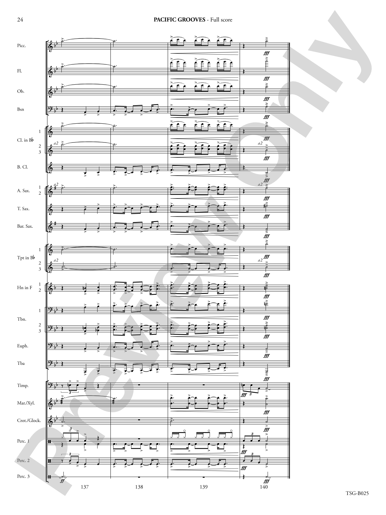 Pacific Grooves: Concert Band Conductor Score & Parts
