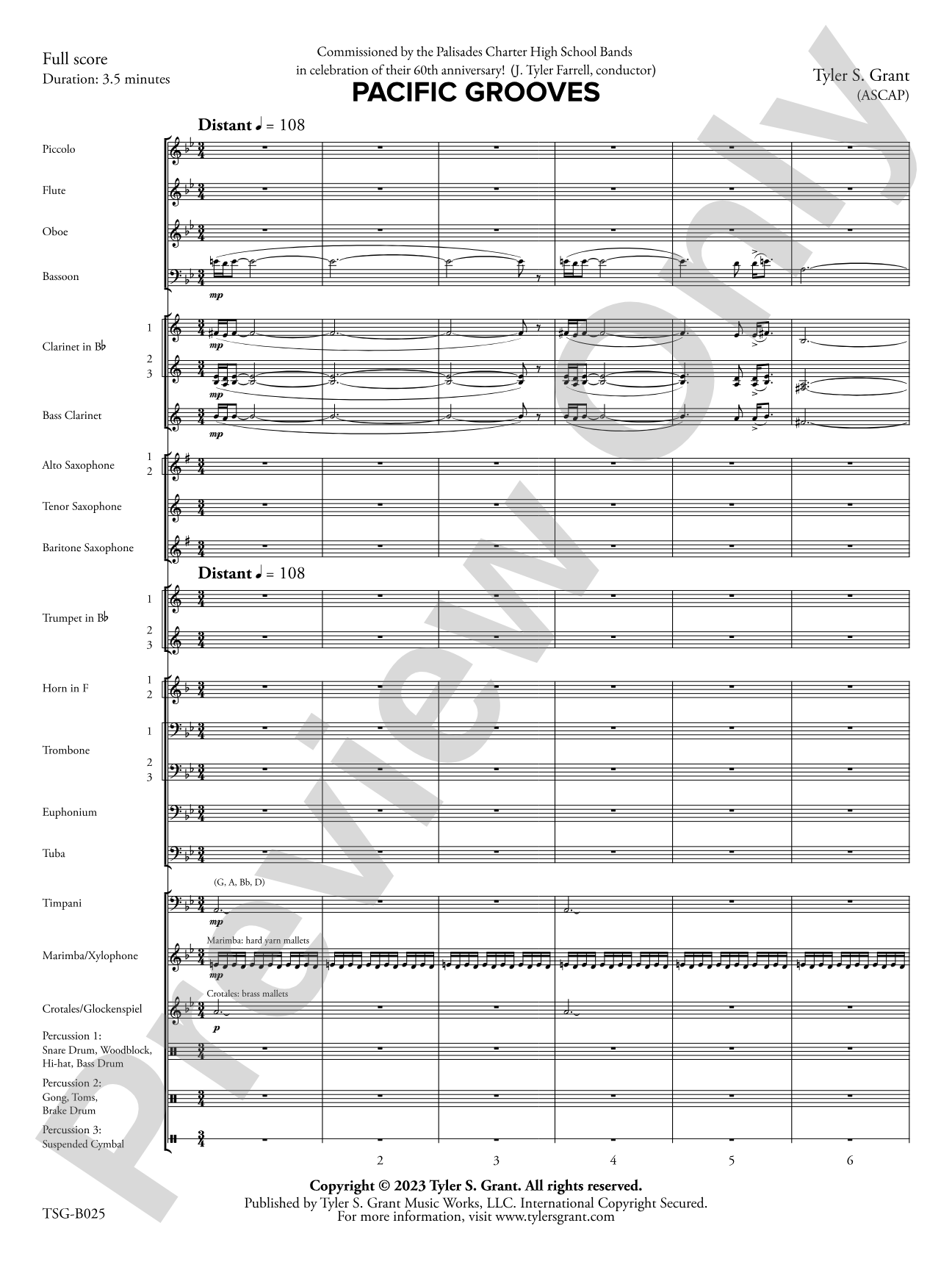 Pacific Grooves: Concert Band Conductor Score & Parts