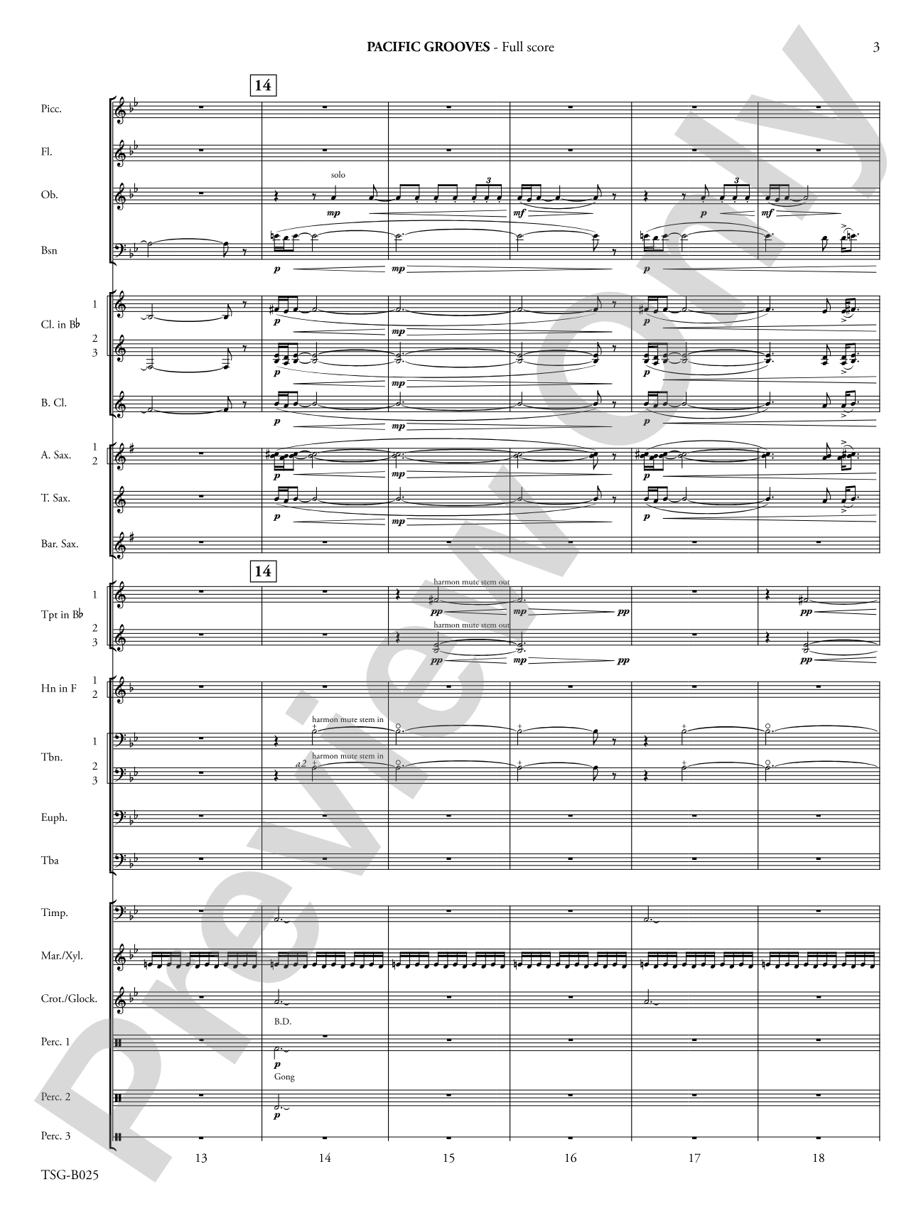Pacific Grooves: Concert Band Conductor Score & Parts