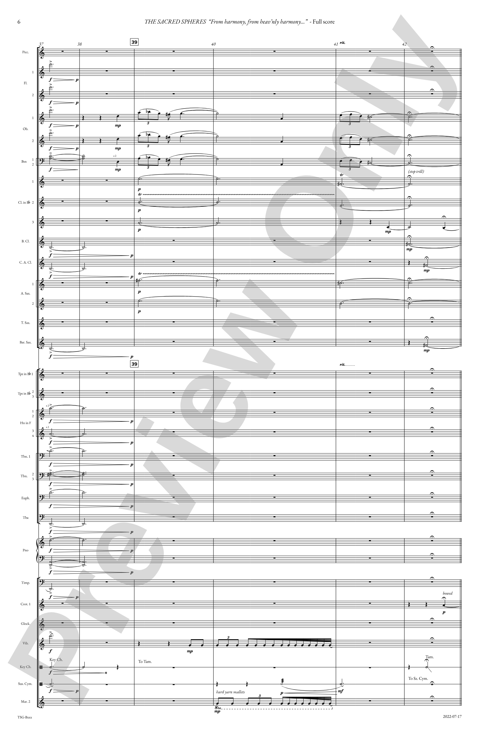 The Sacred Spheres: Concert Band Conductor Score & Parts
