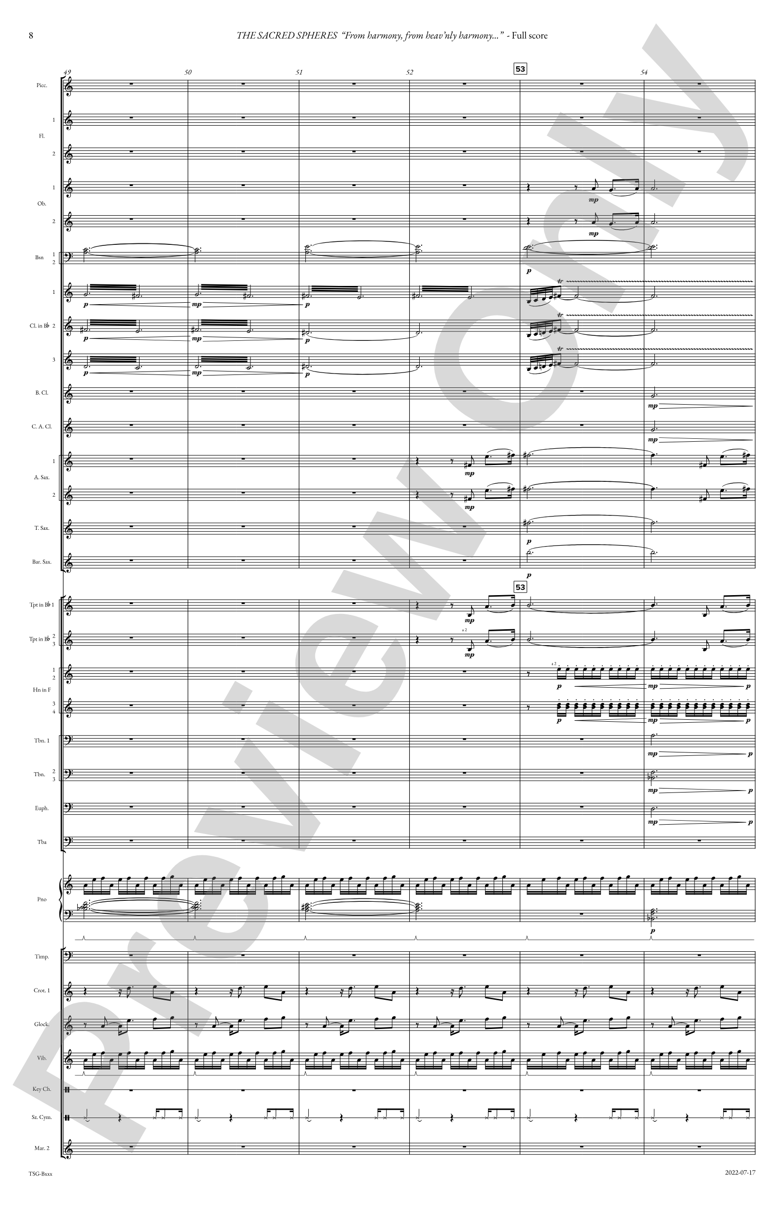 The Sacred Spheres: Concert Band Conductor Score & Parts