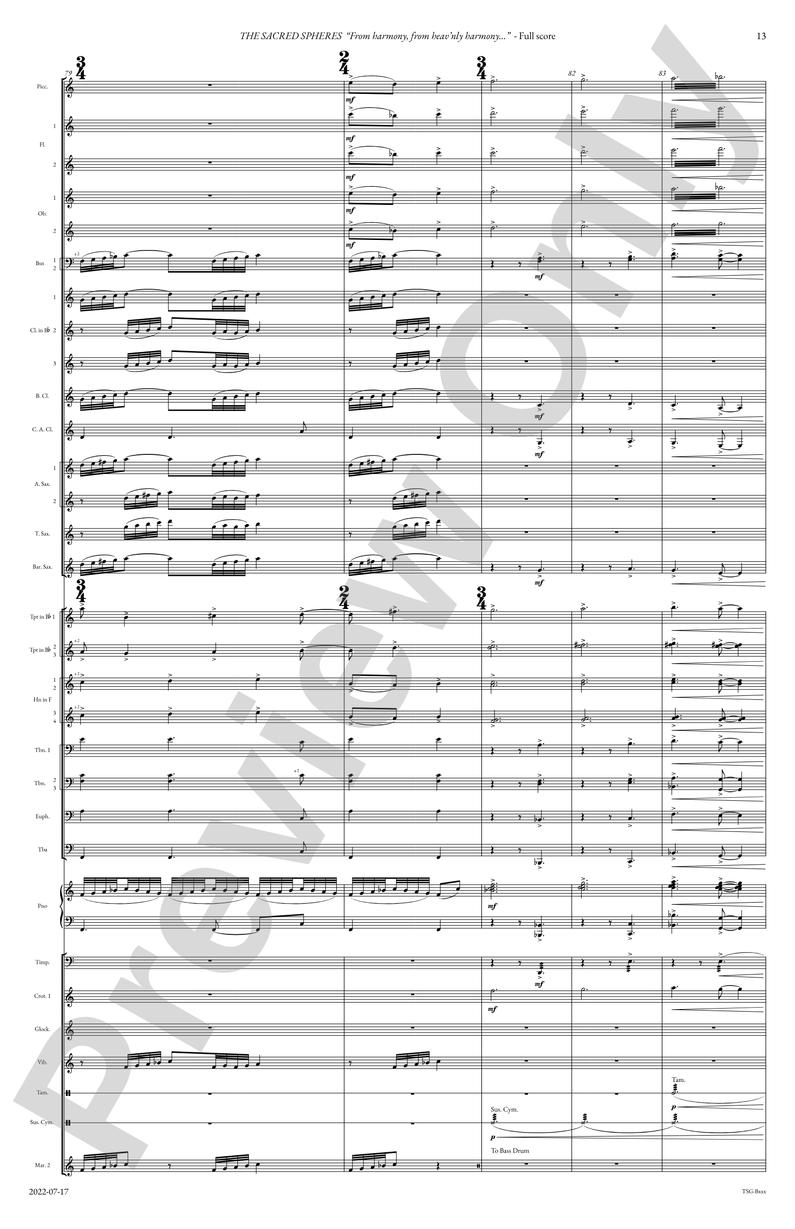 The Sacred Spheres: Concert Band Conductor Score & Parts