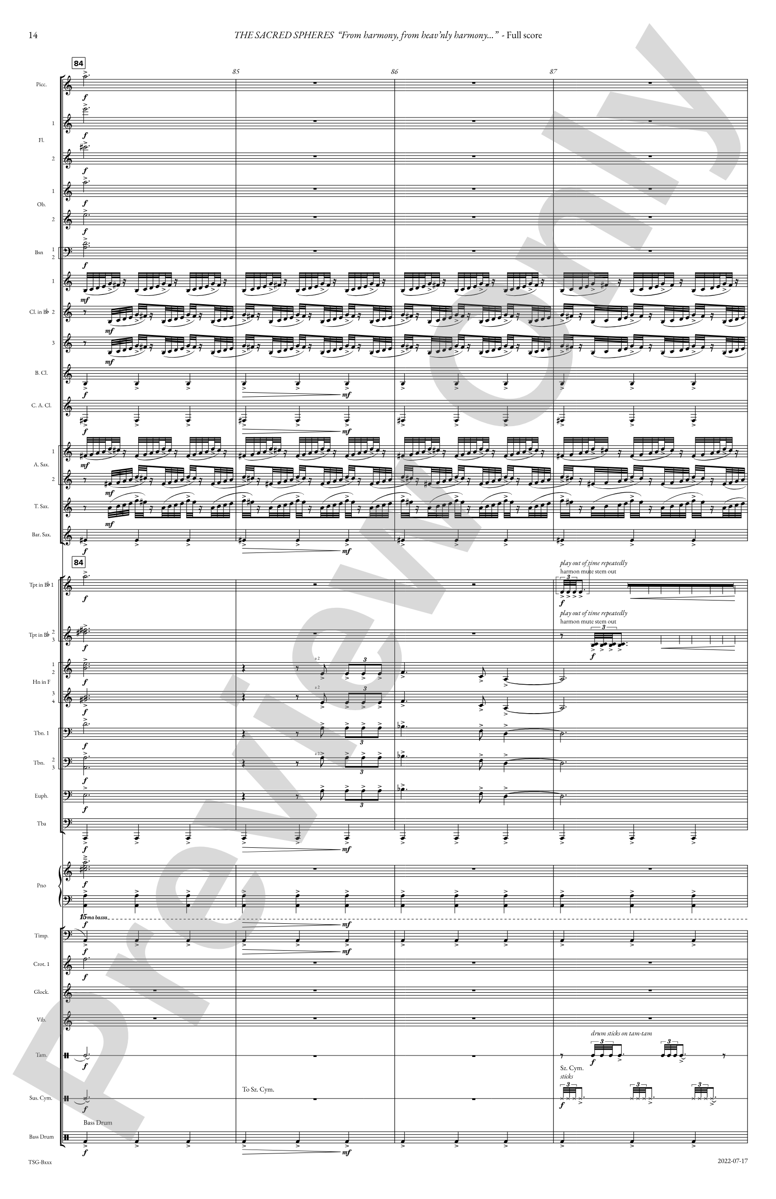 The Sacred Spheres: Concert Band Conductor Score & Parts