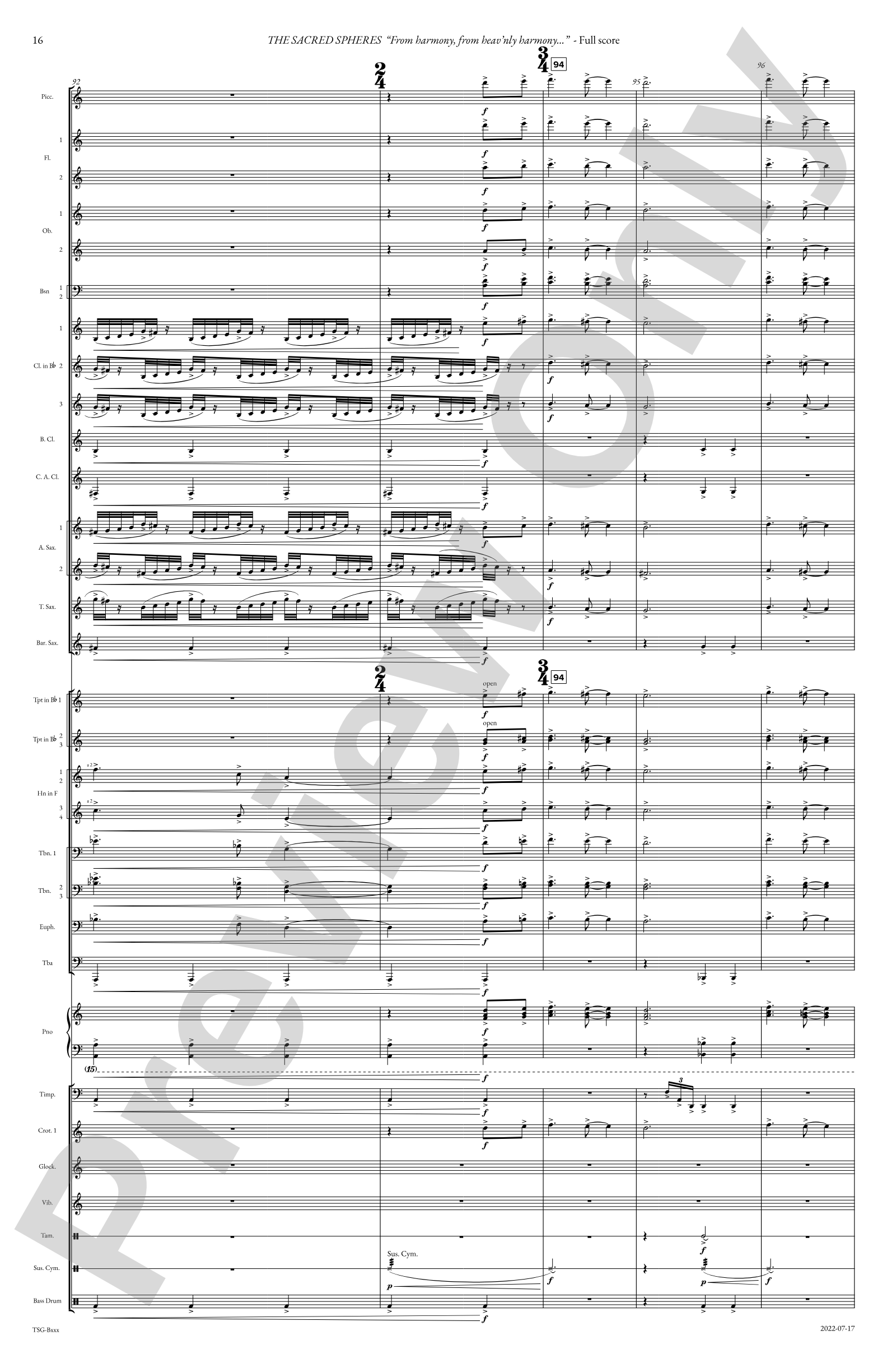 The Sacred Spheres: Concert Band Conductor Score & Parts