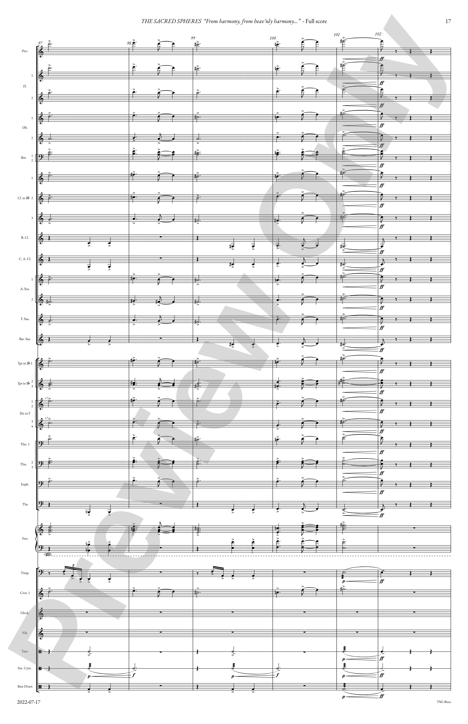 The Sacred Spheres: Concert Band Conductor Score & Parts