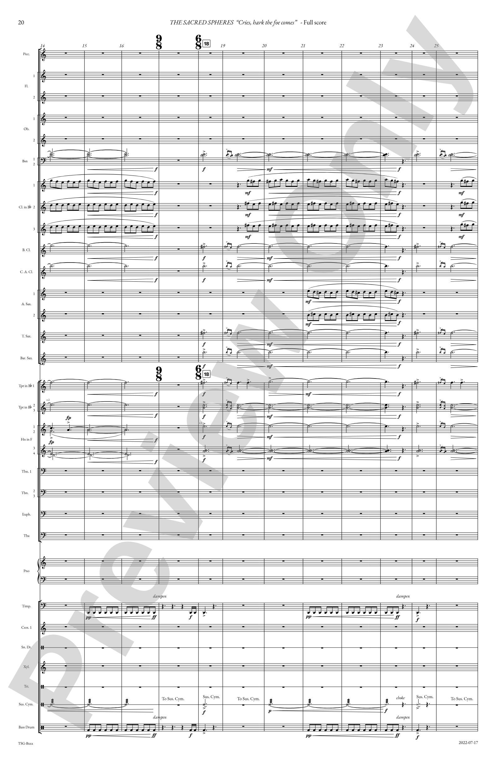 The Sacred Spheres: Concert Band Conductor Score & Parts
