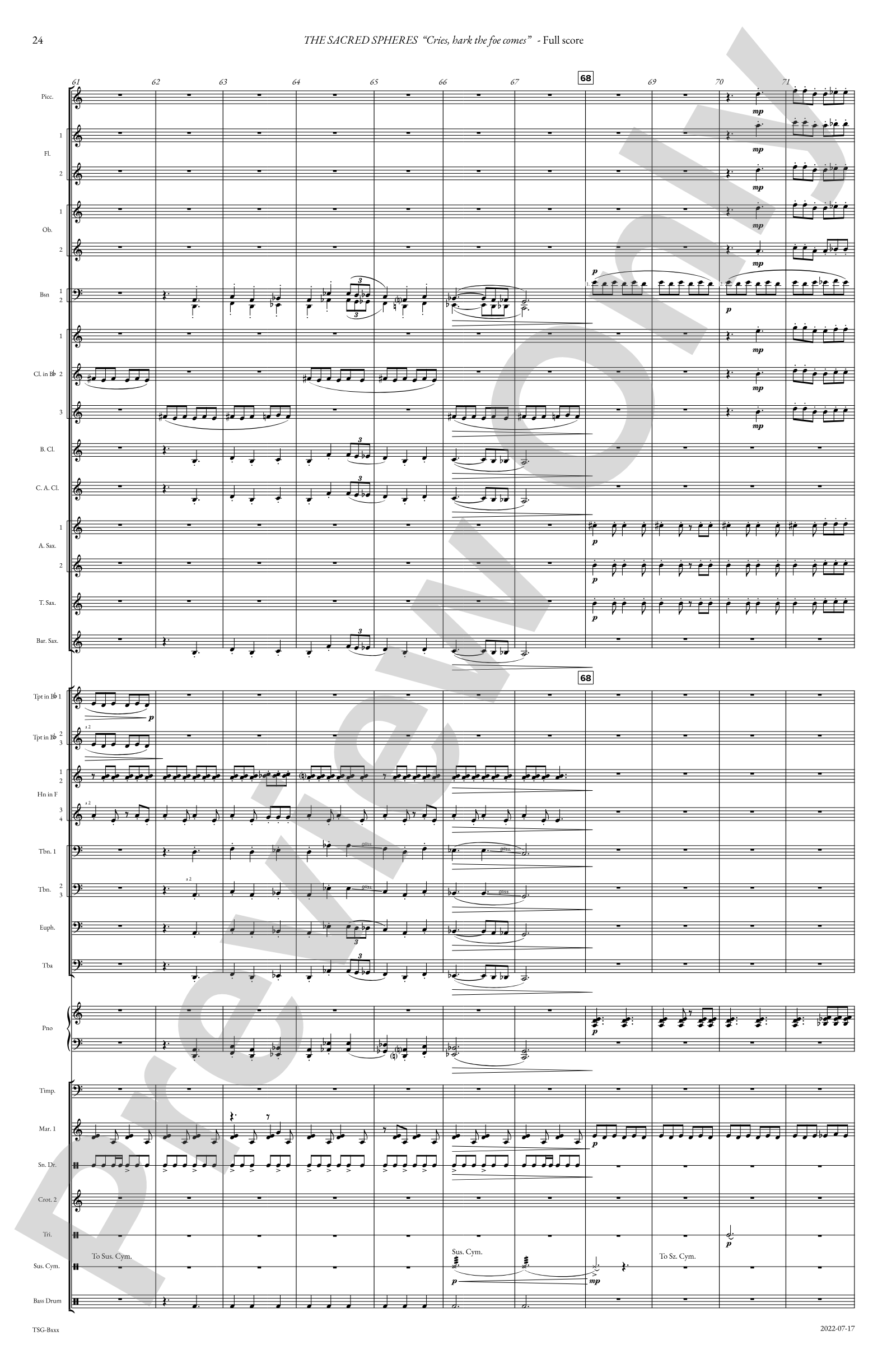 The Sacred Spheres: Concert Band Conductor Score & Parts
