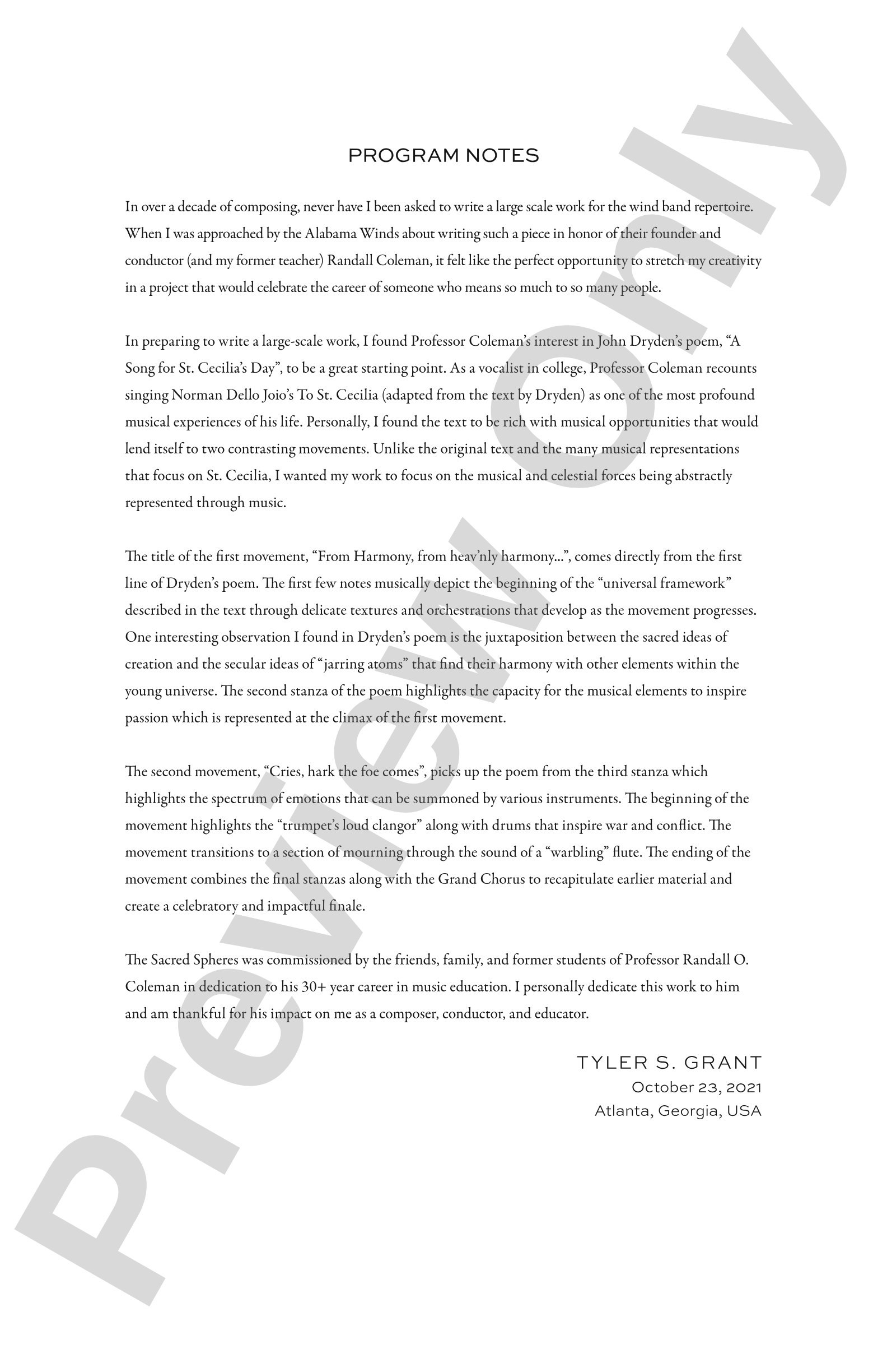 The Sacred Spheres: Concert Band Conductor Score & Parts