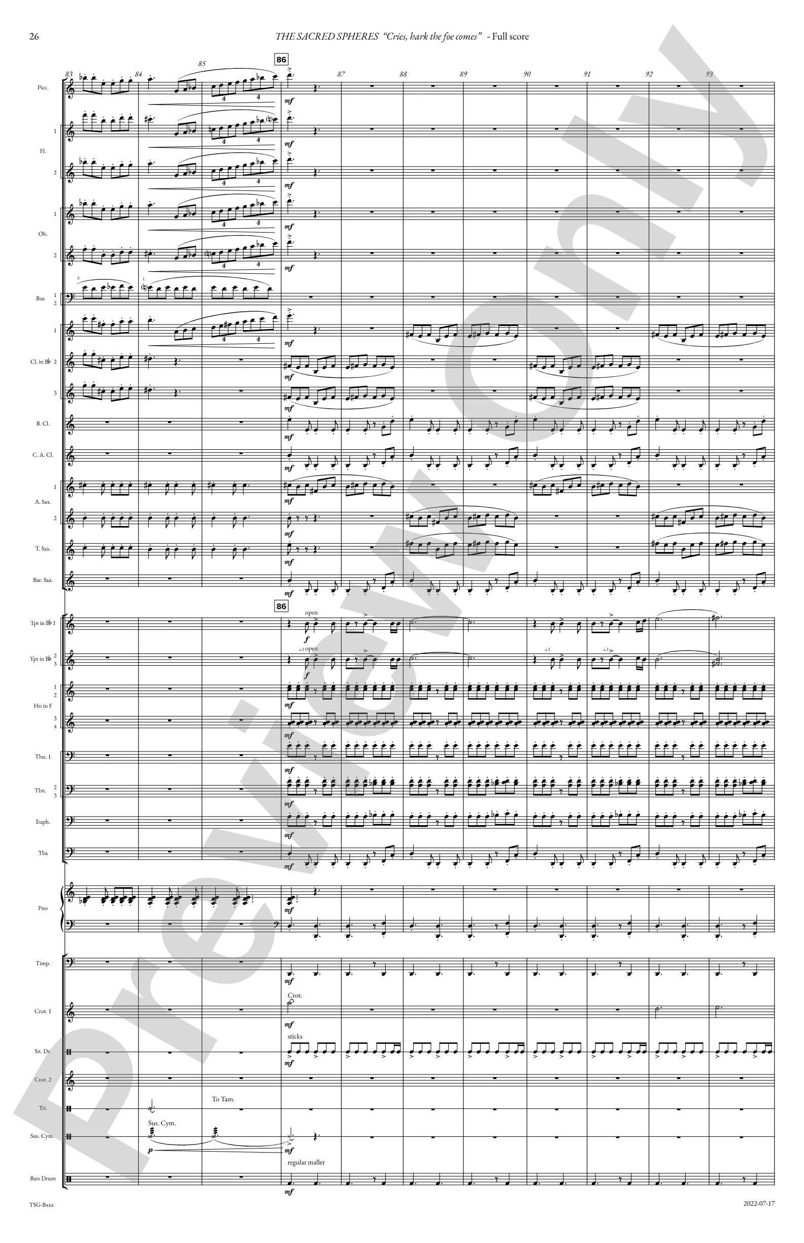 The Sacred Spheres: Concert Band Conductor Score & Parts