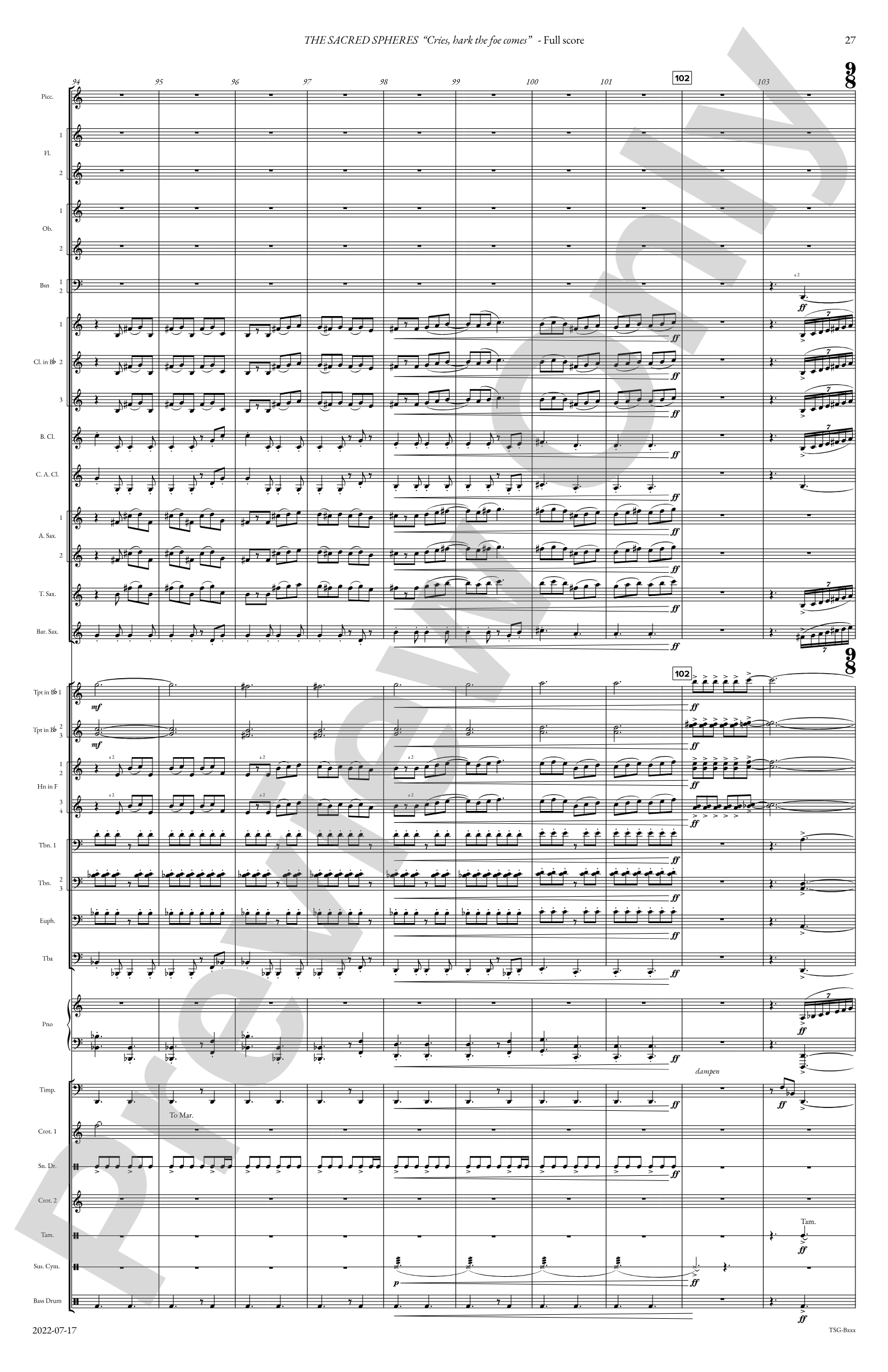 The Sacred Spheres: Concert Band Conductor Score & Parts