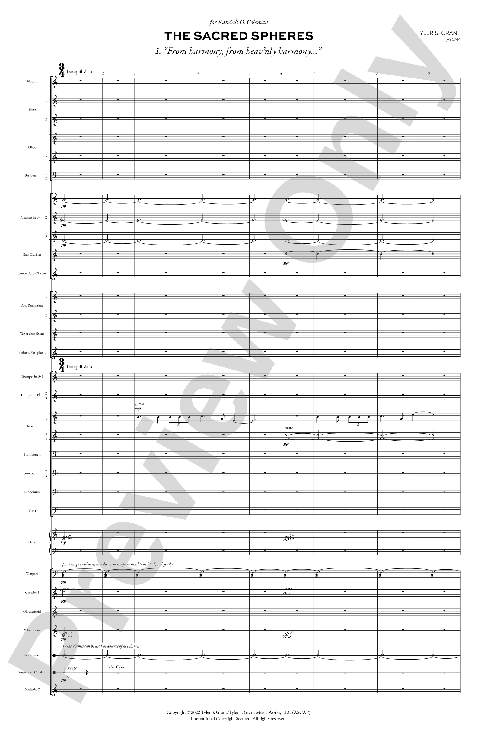 The Sacred Spheres: Concert Band Conductor Score & Parts
