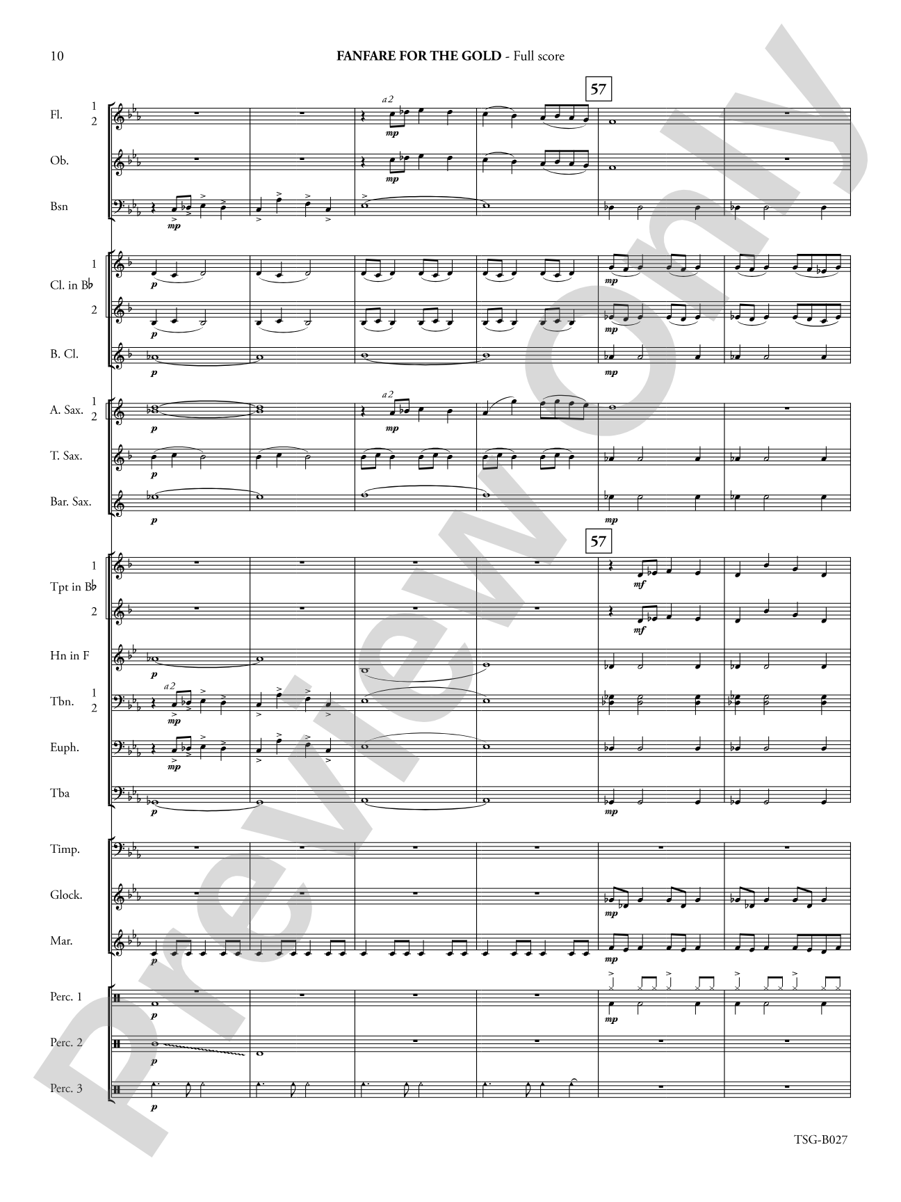 Fanfare for the Gold: Concert Band Conductor Score & Parts