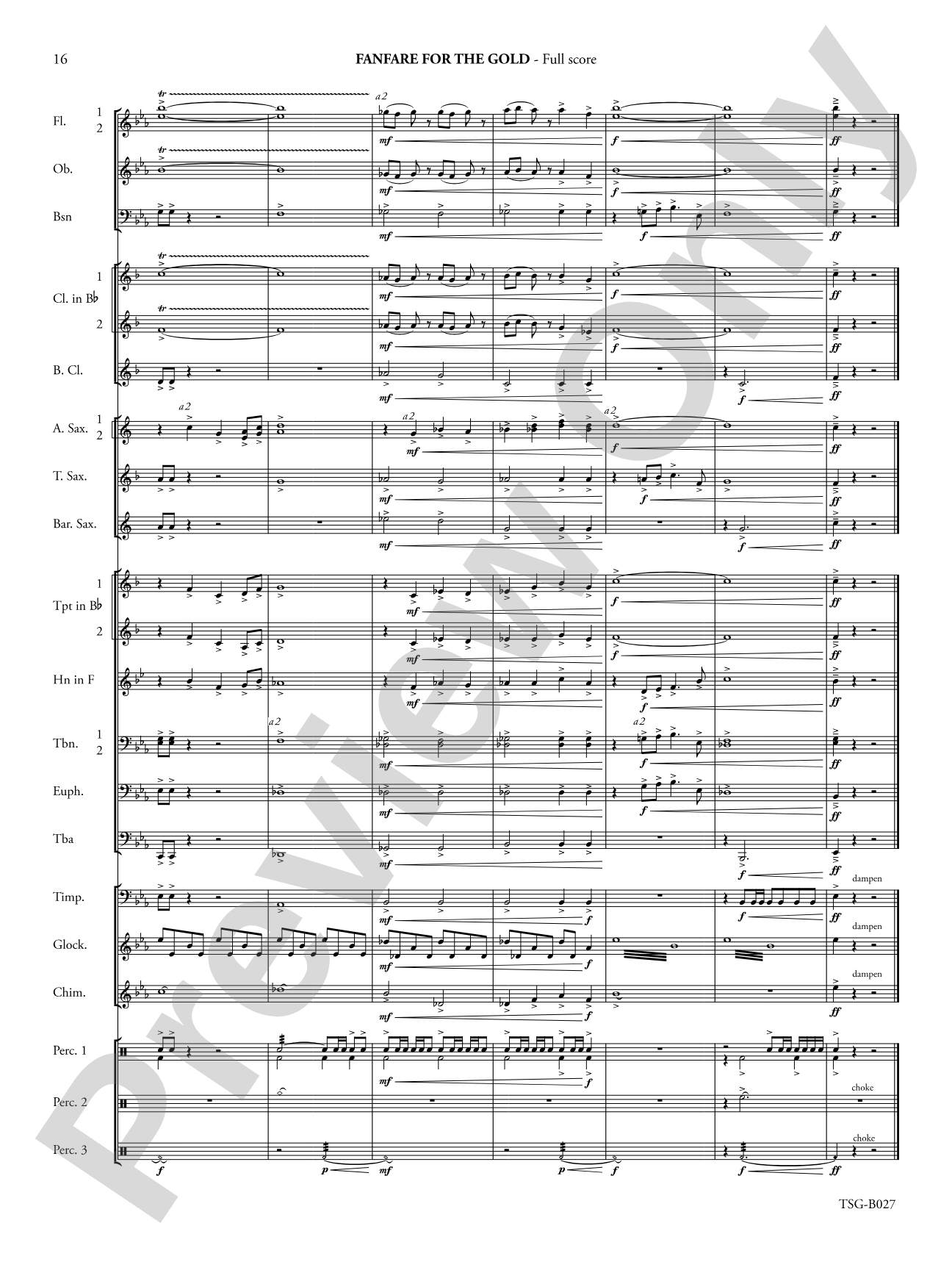 Fanfare for the Gold: Concert Band Conductor Score & Parts