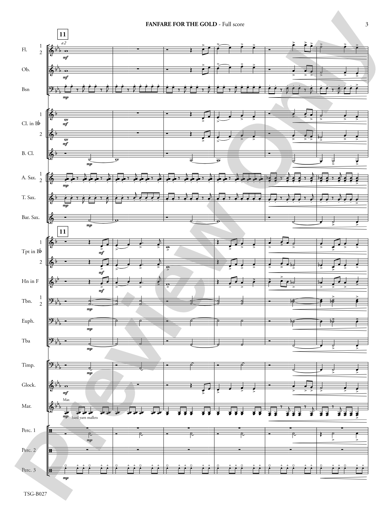 Fanfare for the Gold: Concert Band Conductor Score & Parts
