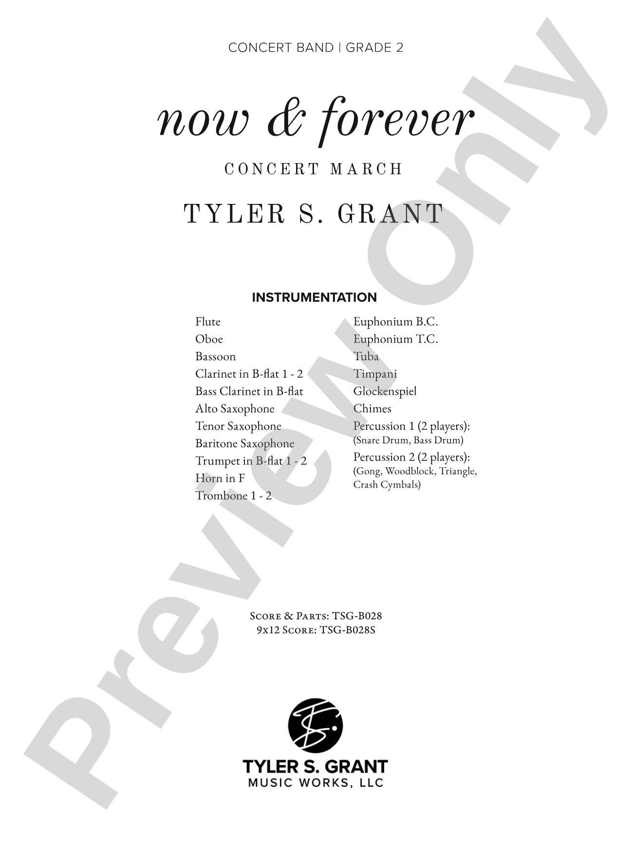 Now & Forever: Concert Band Conductor Score & Parts
