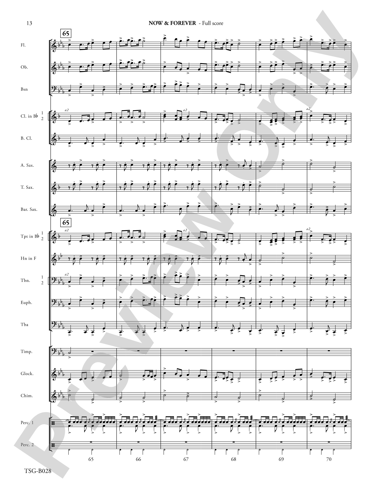 Now & Forever: Concert Band Conductor Score & Parts