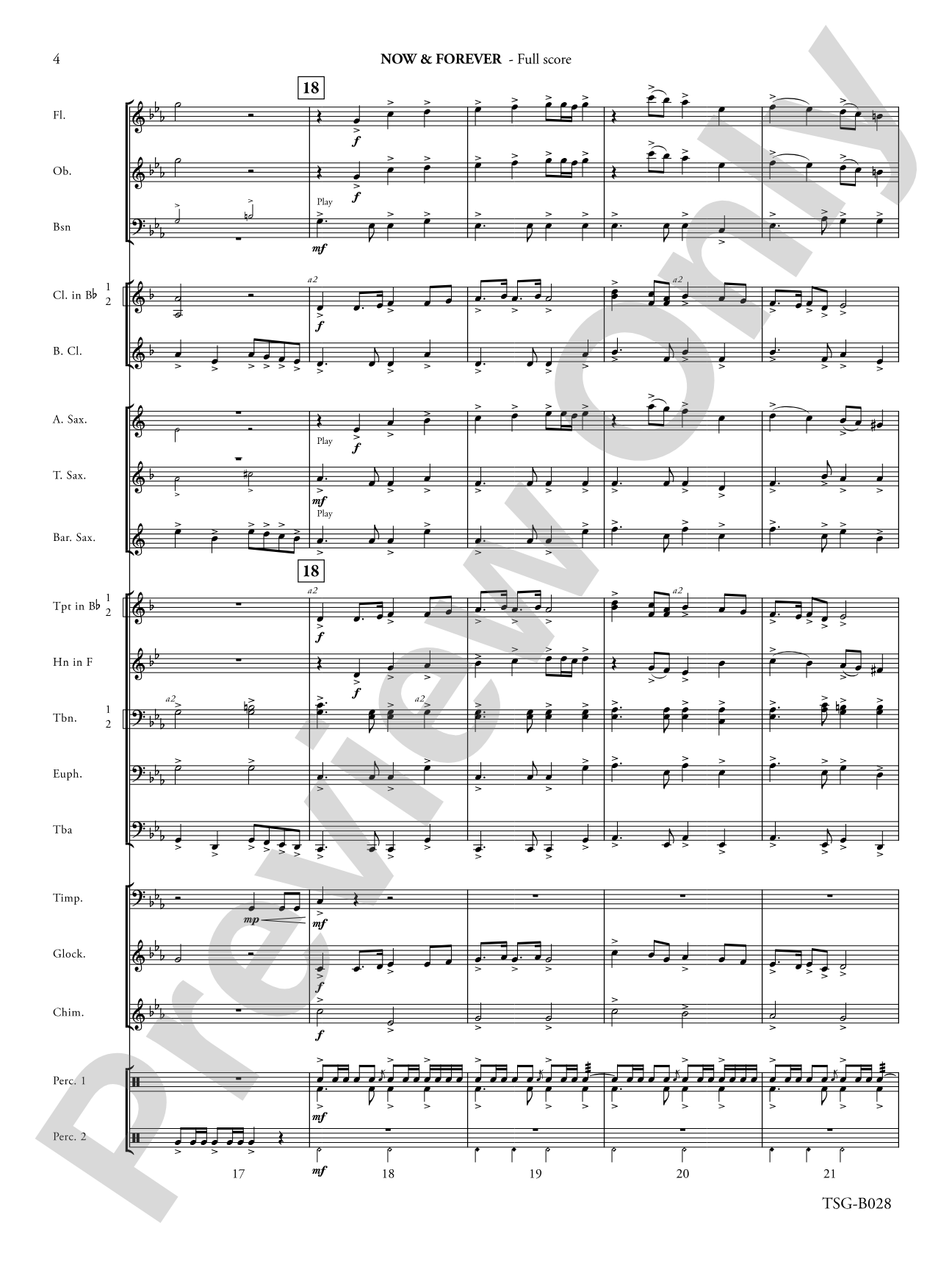 Now & Forever: Concert Band Conductor Score & Parts
