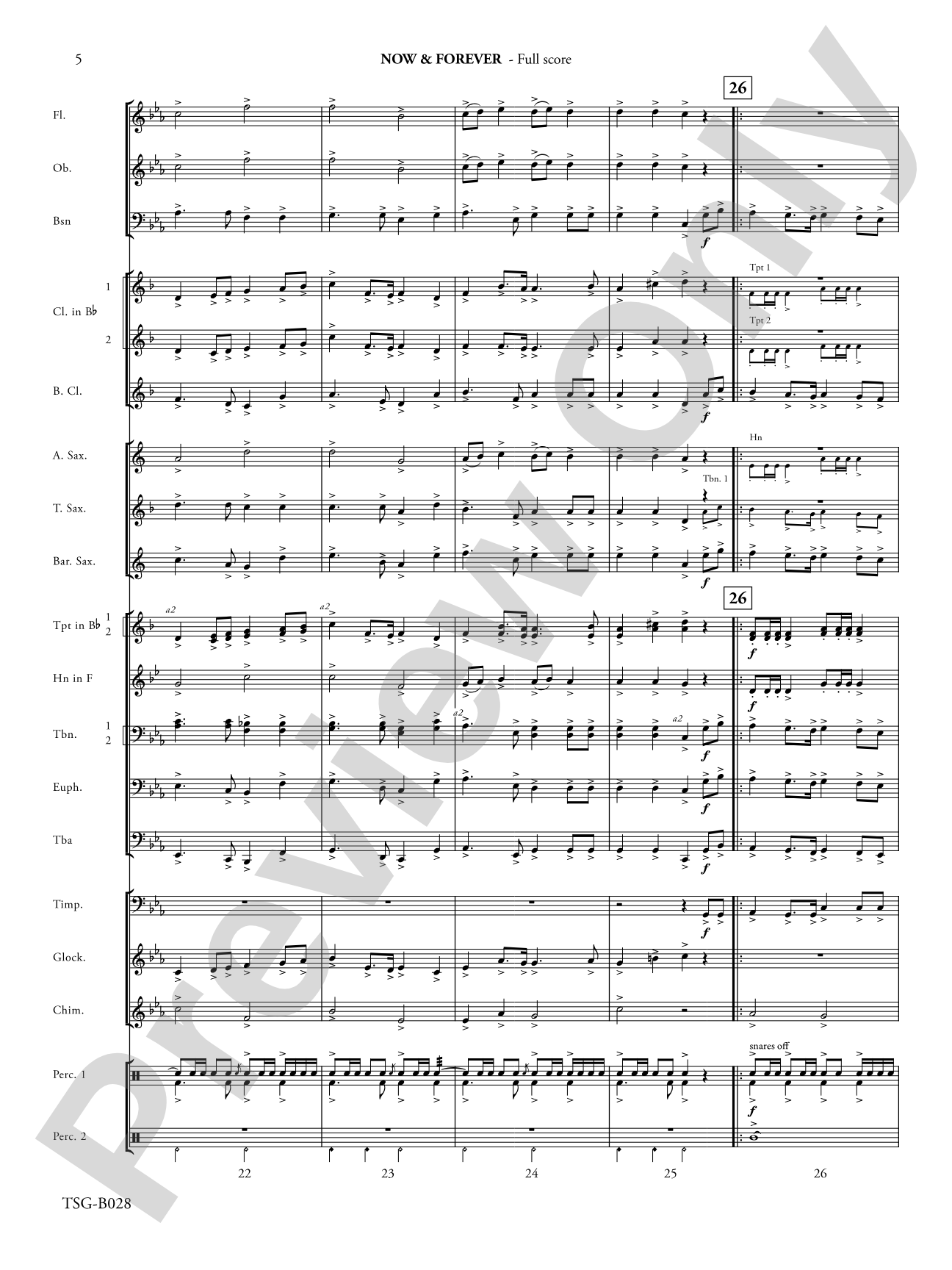 Now & Forever: Concert Band Conductor Score & Parts
