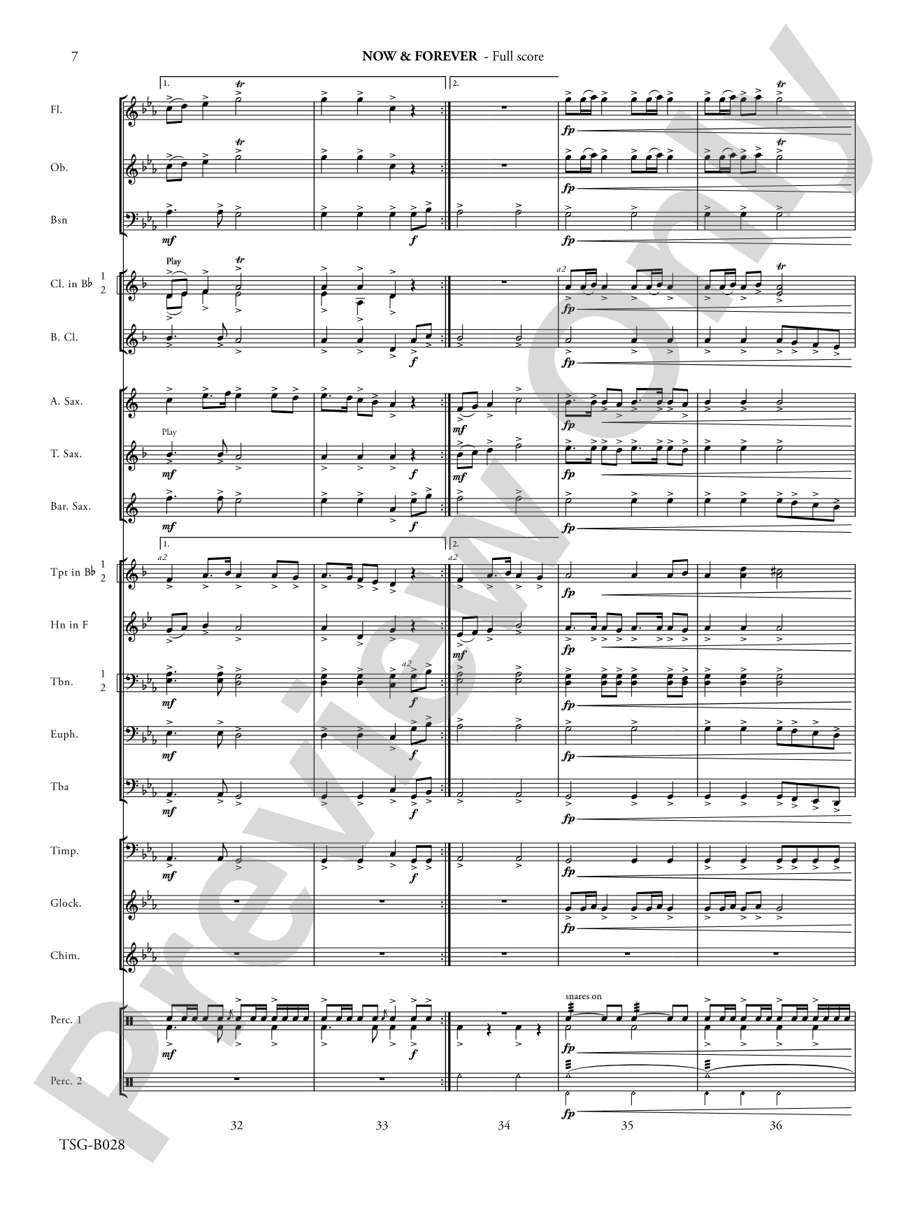 Now & Forever: Concert Band Conductor Score & Parts