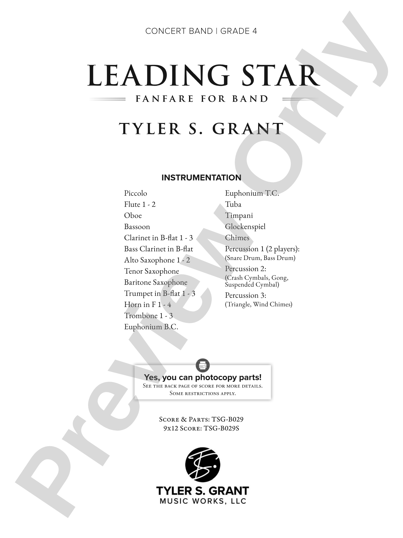 Leading Star Fanfare: Concert Band Conductor Score & Parts