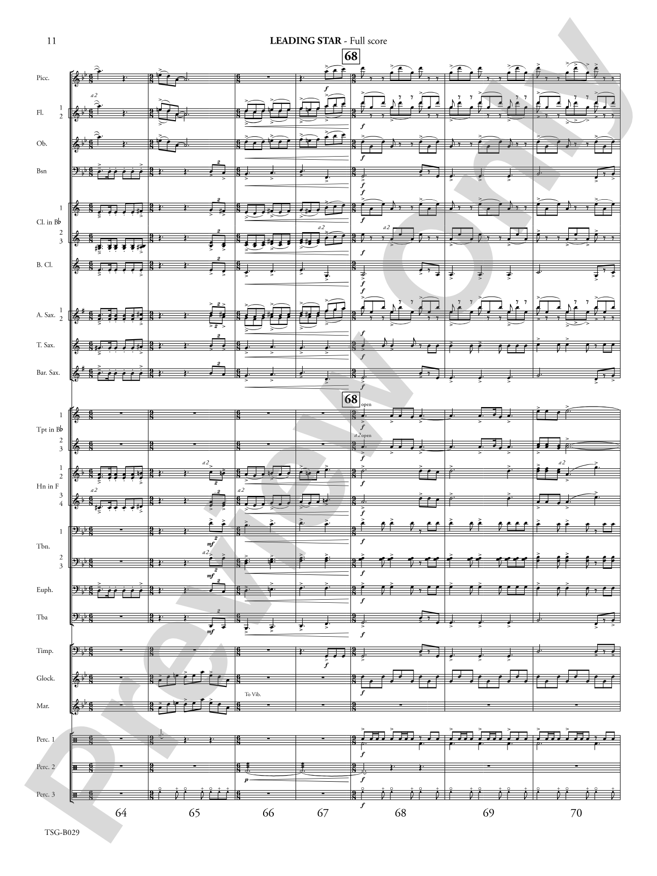 Leading Star Fanfare: Concert Band Conductor Score & Parts