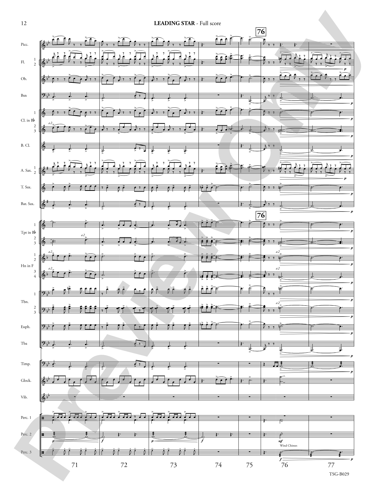 Leading Star Fanfare: Concert Band Conductor Score & Parts