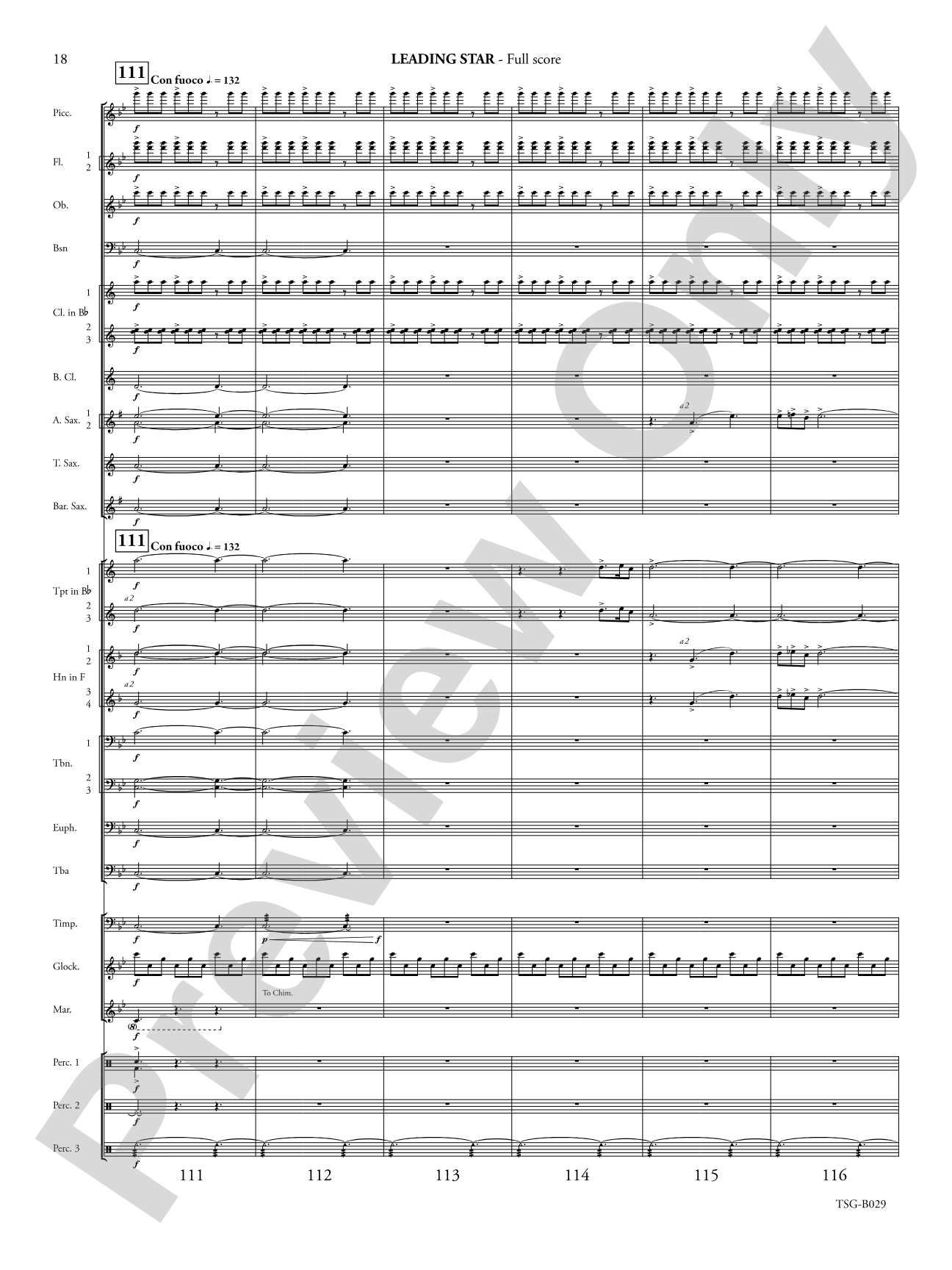 Leading Star Fanfare: Concert Band Conductor Score & Parts