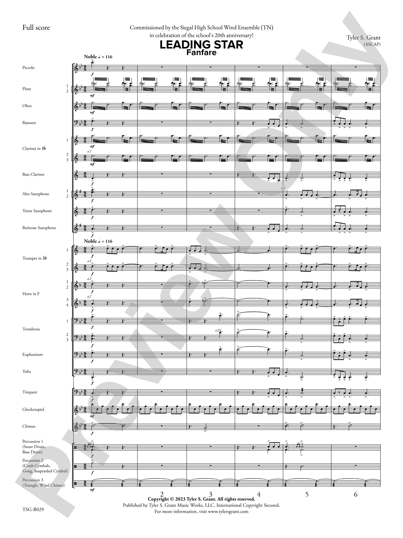 Leading Star Fanfare: Concert Band Conductor Score & Parts