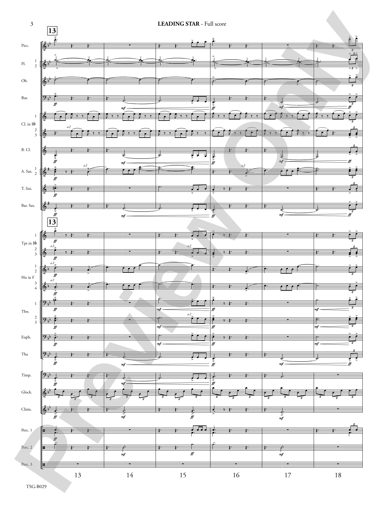 Leading Star Fanfare: Concert Band Conductor Score & Parts