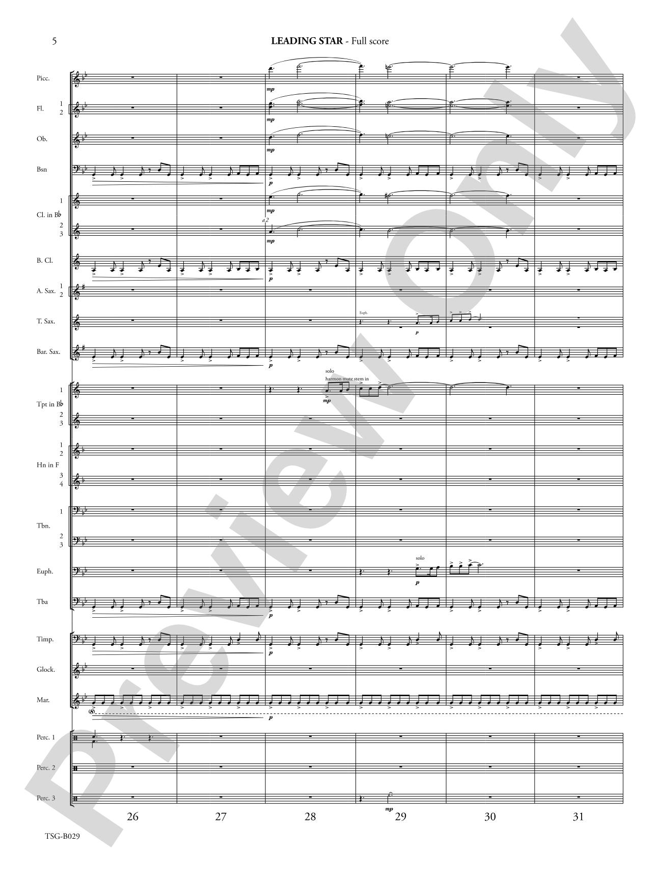 Leading Star Fanfare: Concert Band Conductor Score & Parts