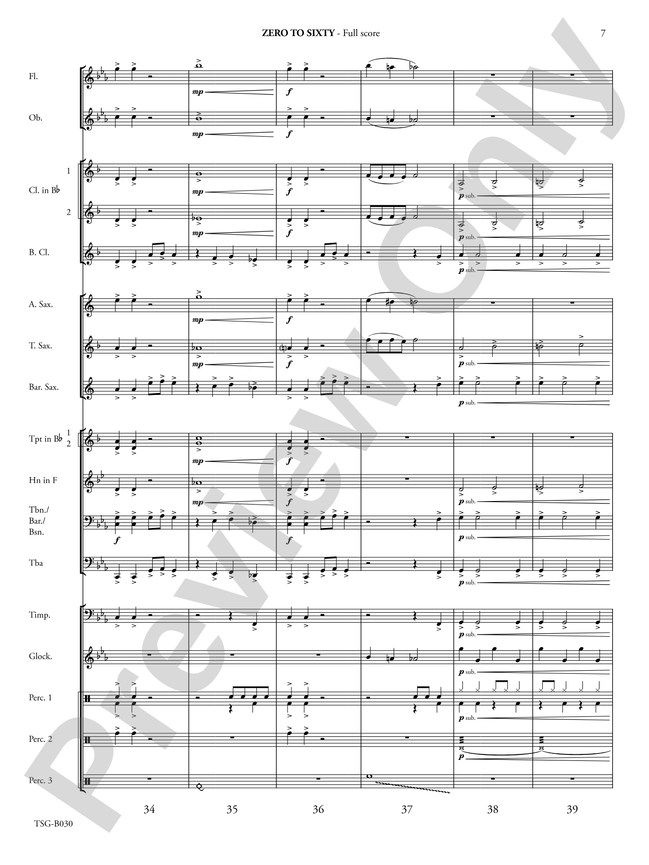 Zero to Sixty: Concert Band Conductor Score & Parts