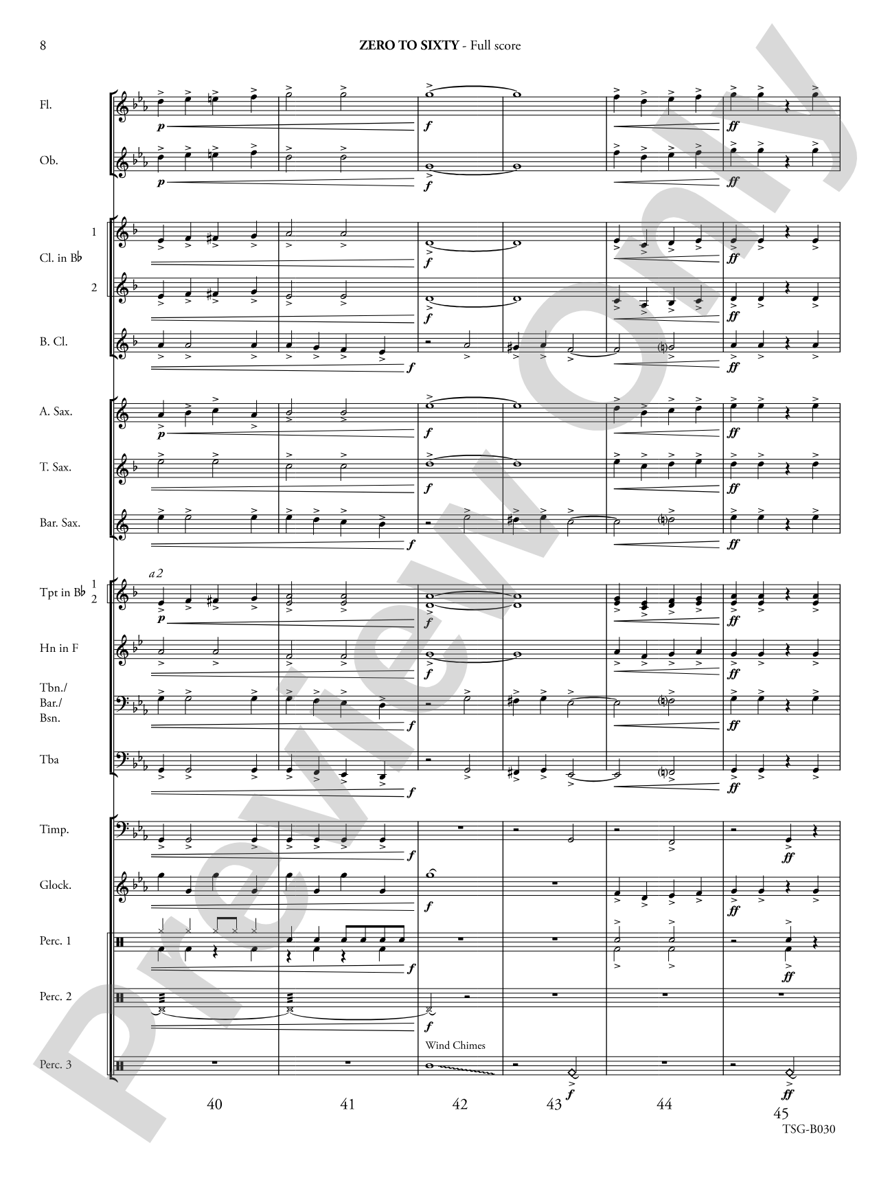 Zero to Sixty: Concert Band Conductor Score & Parts