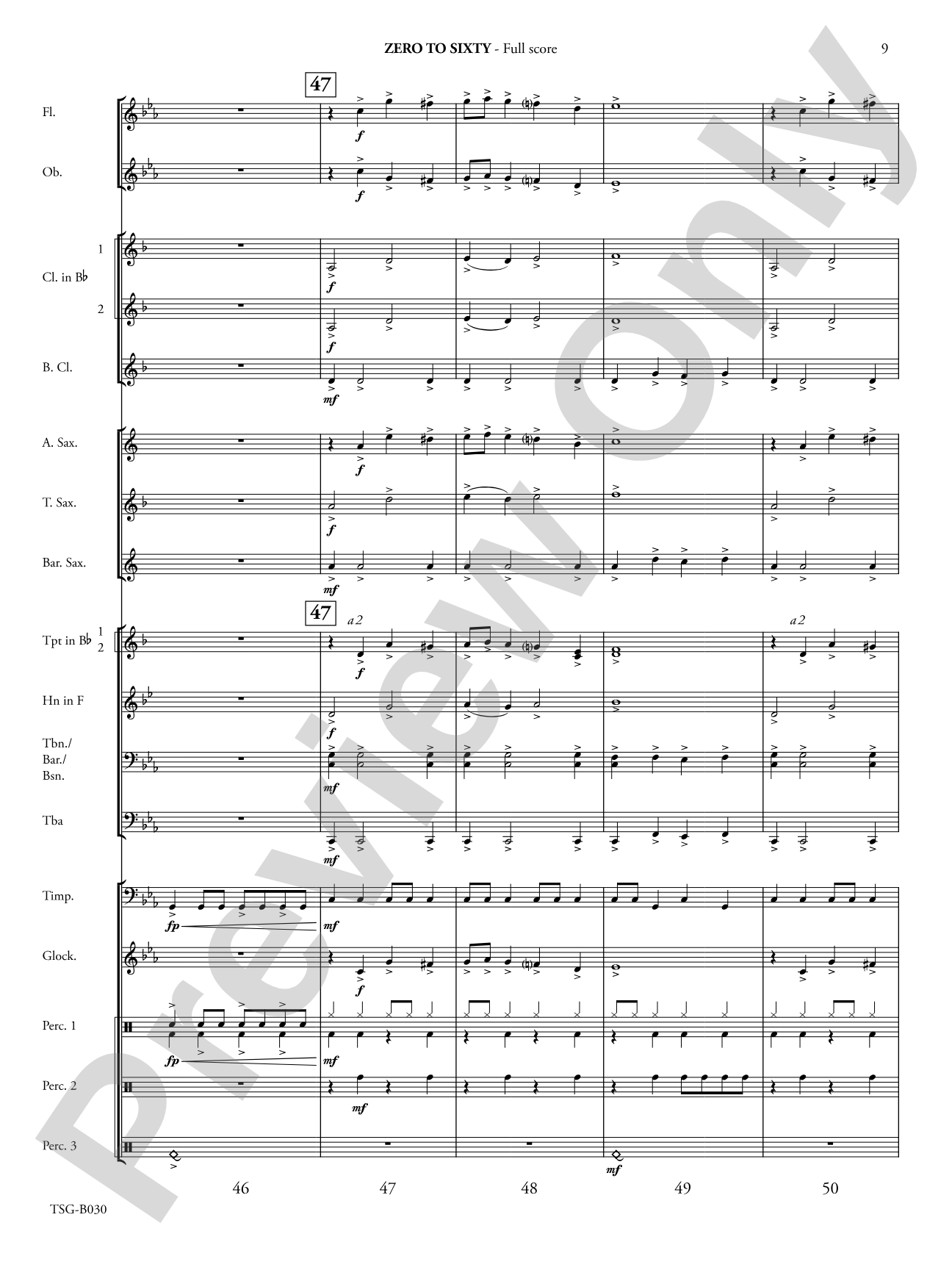 Zero to Sixty: Concert Band Conductor Score & Parts