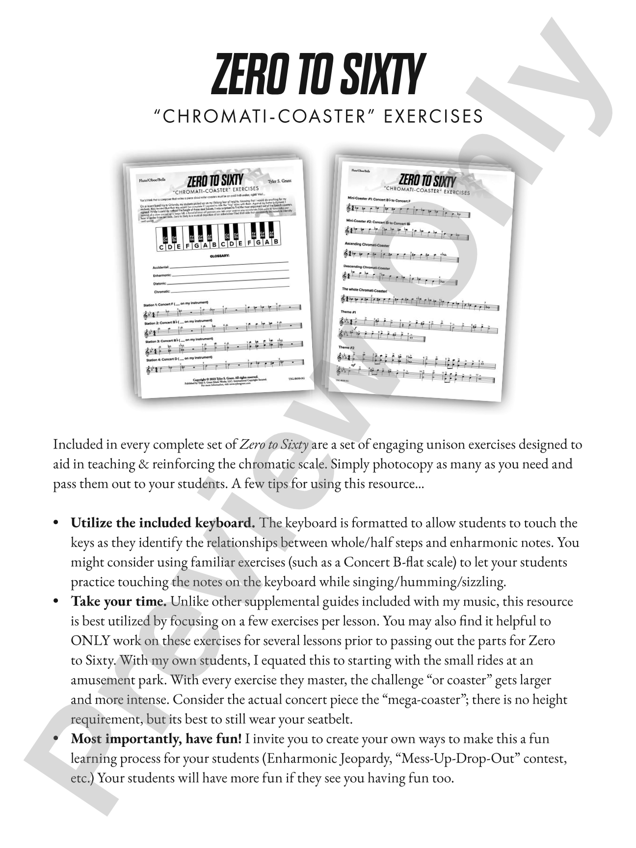 Zero to Sixty: Concert Band Conductor Score & Parts