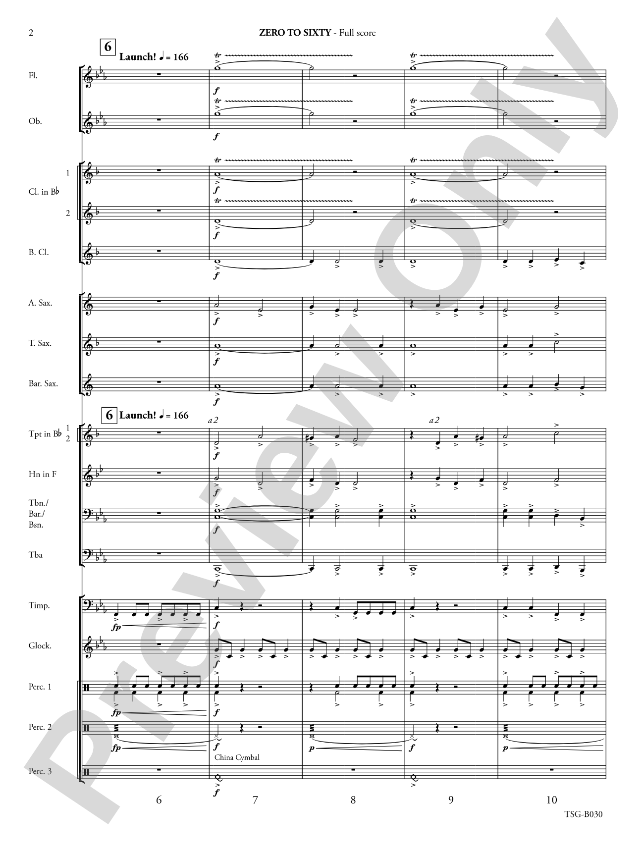 Zero to Sixty: Concert Band Conductor Score & Parts